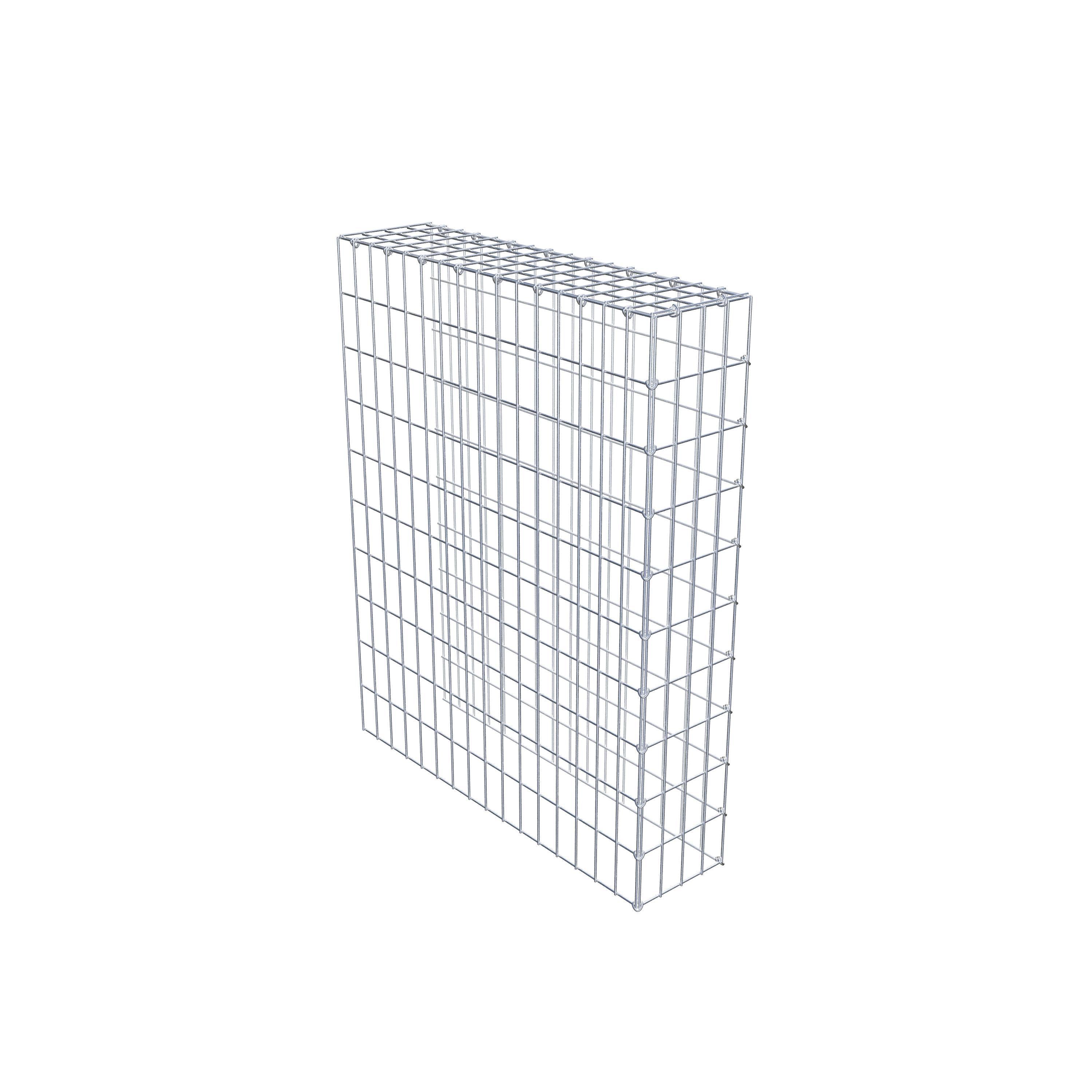 Typ 4 påbyggnadsgabion 100 cm x 80 cm x 20 cm (L x H x D), maskstorlek 5 cm x 10 cm, C-ring