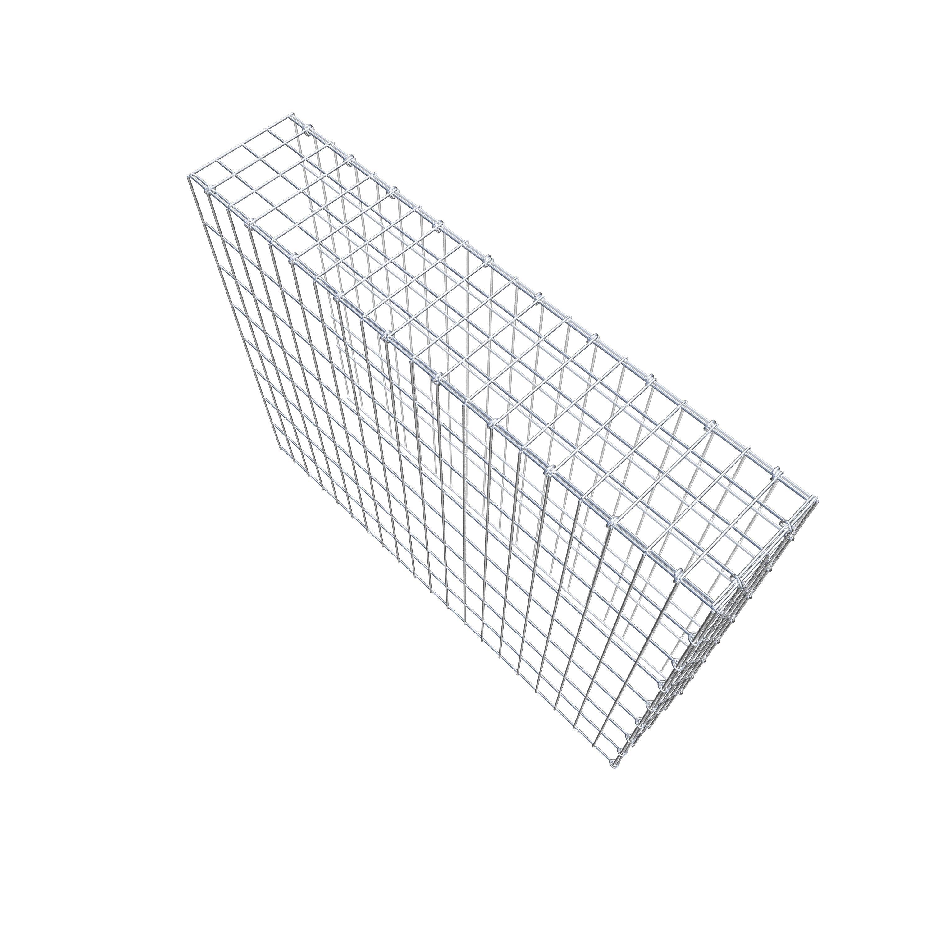 Typ 4 påbyggnadsgabion 100 cm x 80 cm x 20 cm (L x H x D), maskstorlek 5 cm x 10 cm, C-ring
