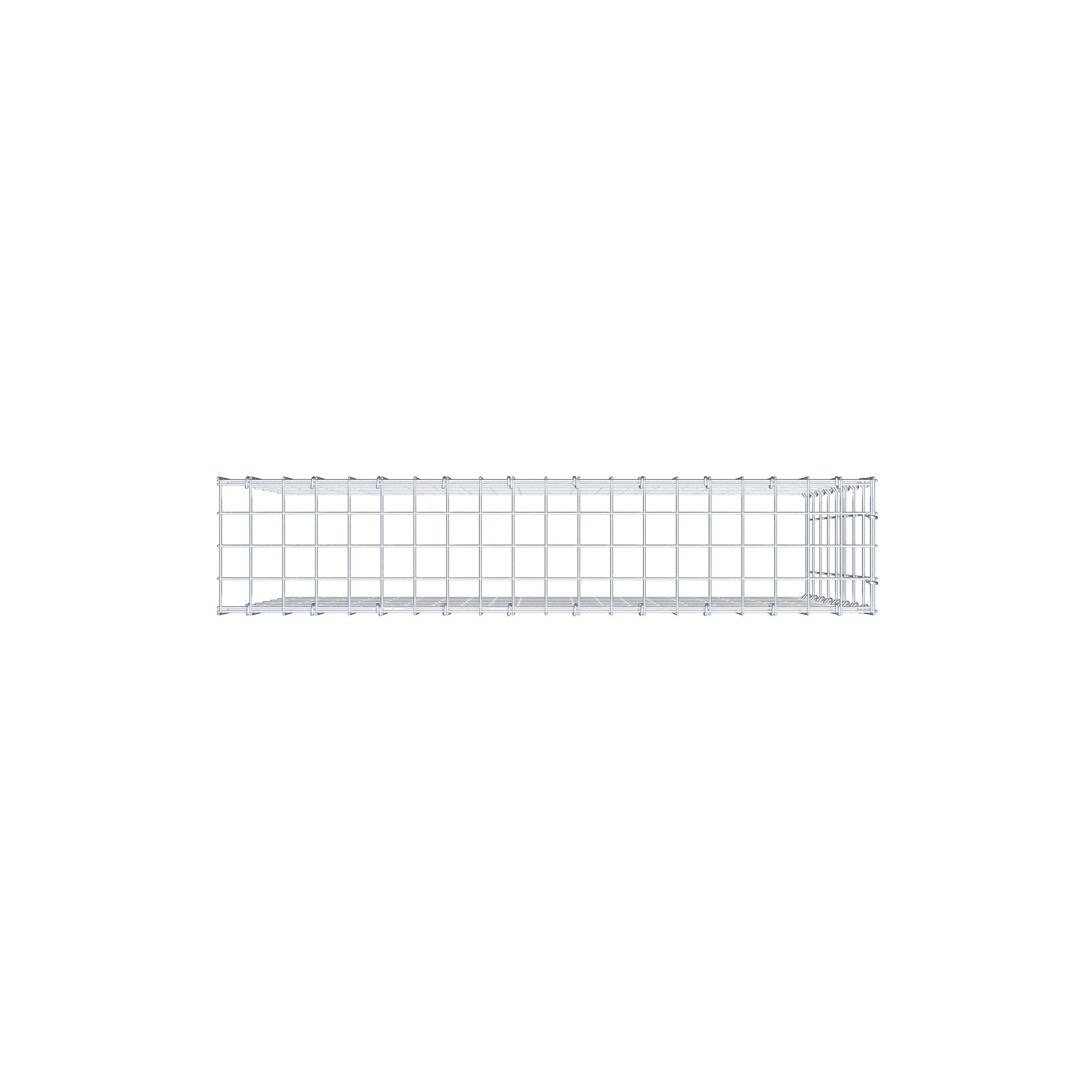 Typ 4 påbyggnadsgabion 100 cm x 80 cm x 20 cm (L x H x D), maskstorlek 5 cm x 10 cm, C-ring