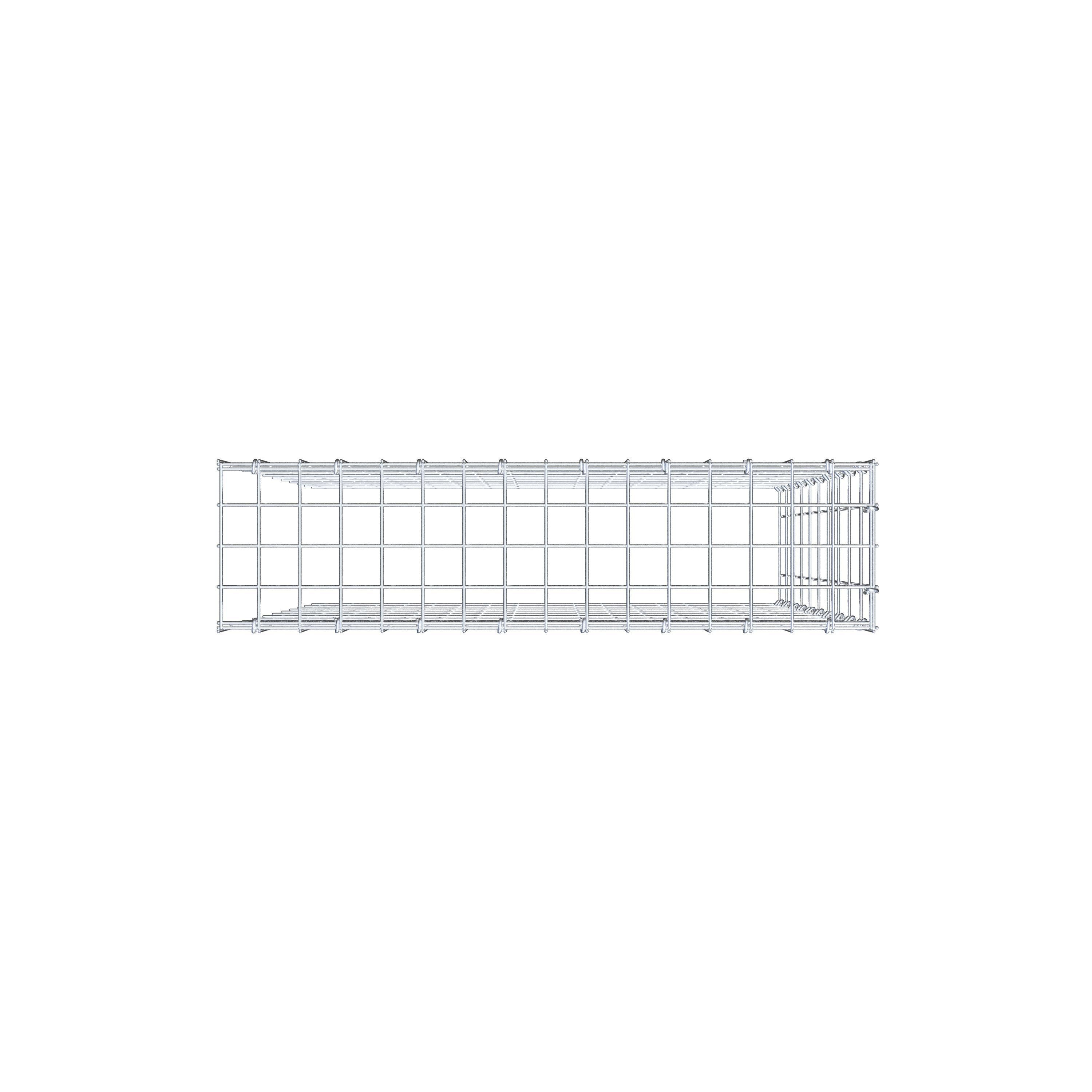 Typ 4 påbyggnadsgabion 100 cm x 80 cm x 20 cm (L x H x D), maskstorlek 5 cm x 10 cm, C-ring