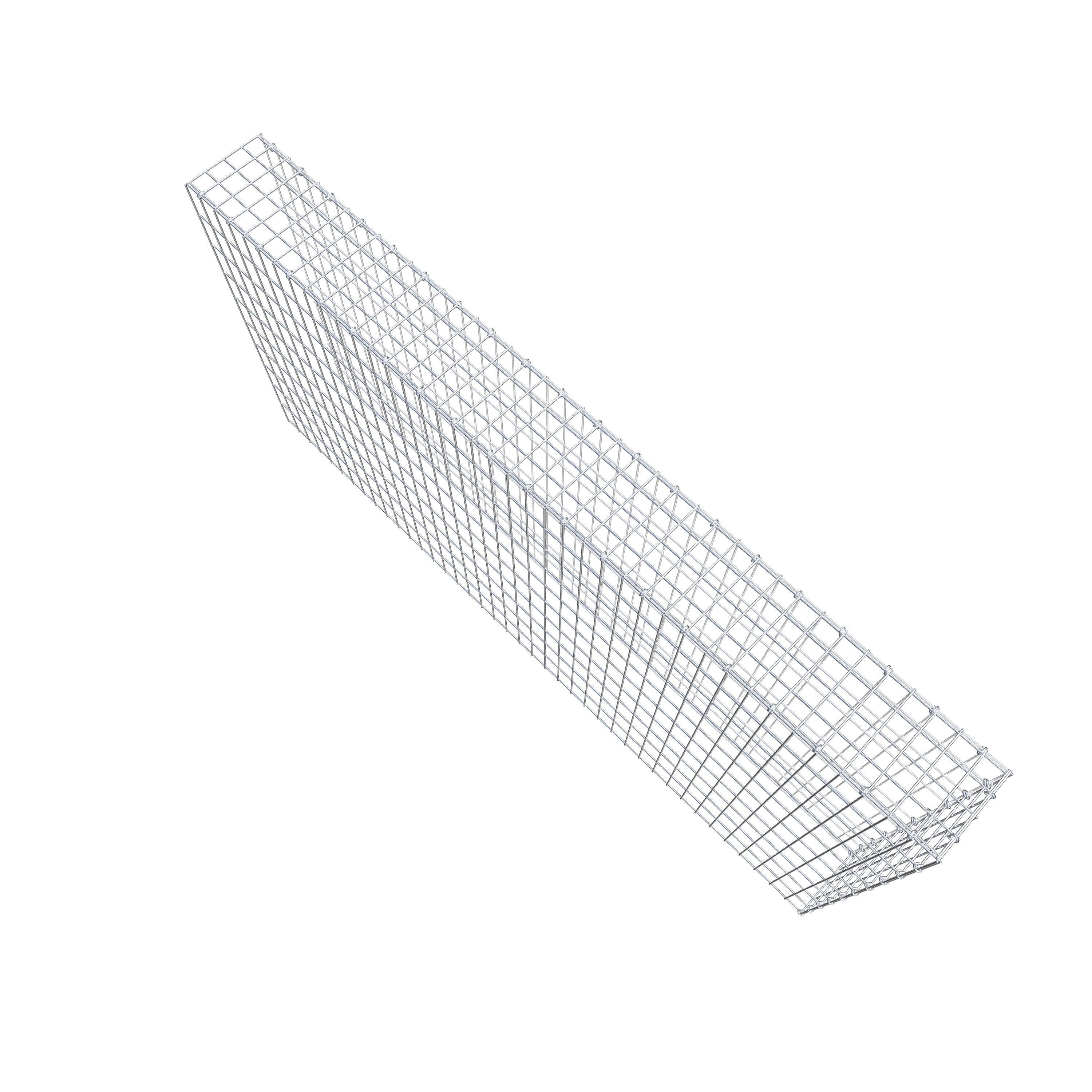 Opbouw schanskorf type 4 200 cm x 100 cm x 20 cm (L x H x D), maaswijdte 5 cm x 10 cm, C-ring