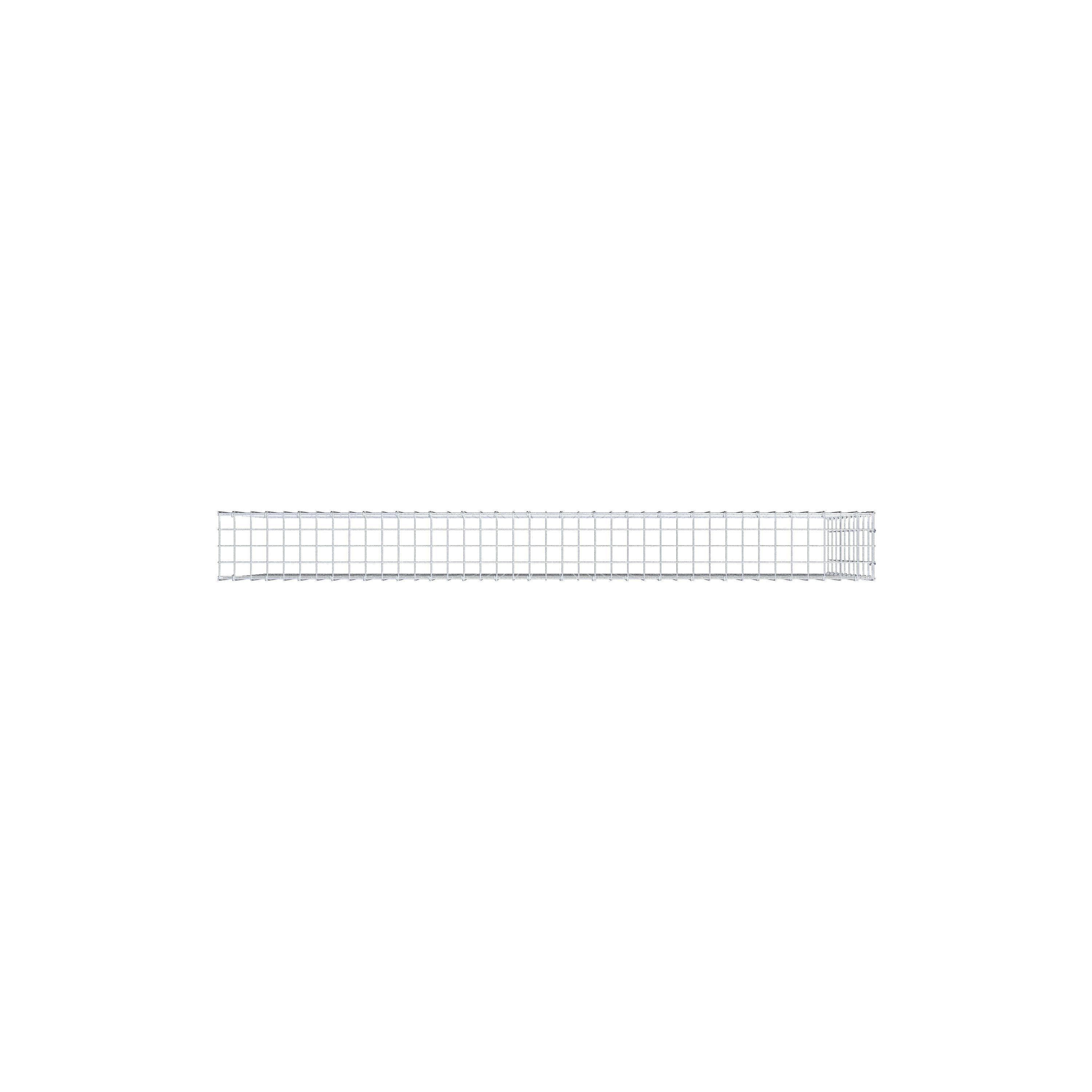 Opbouw schanskorf type 4 200 cm x 100 cm x 20 cm (L x H x D), maaswijdte 5 cm x 10 cm, C-ring