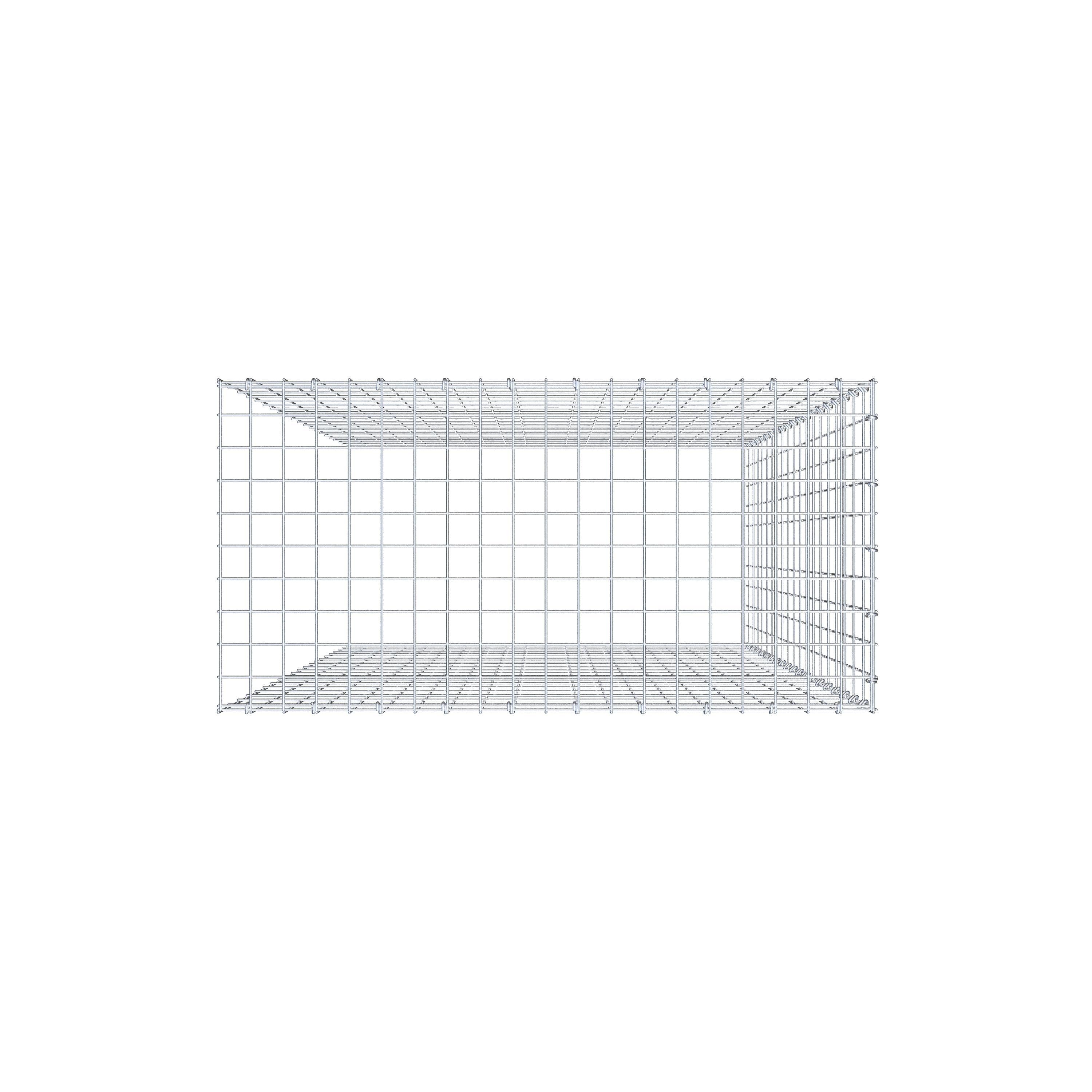Fourche rapportée type 4 200 cm x 100 cm x 50 cm (L x H x P), mailles 5 cm x 10 cm, anneau en C