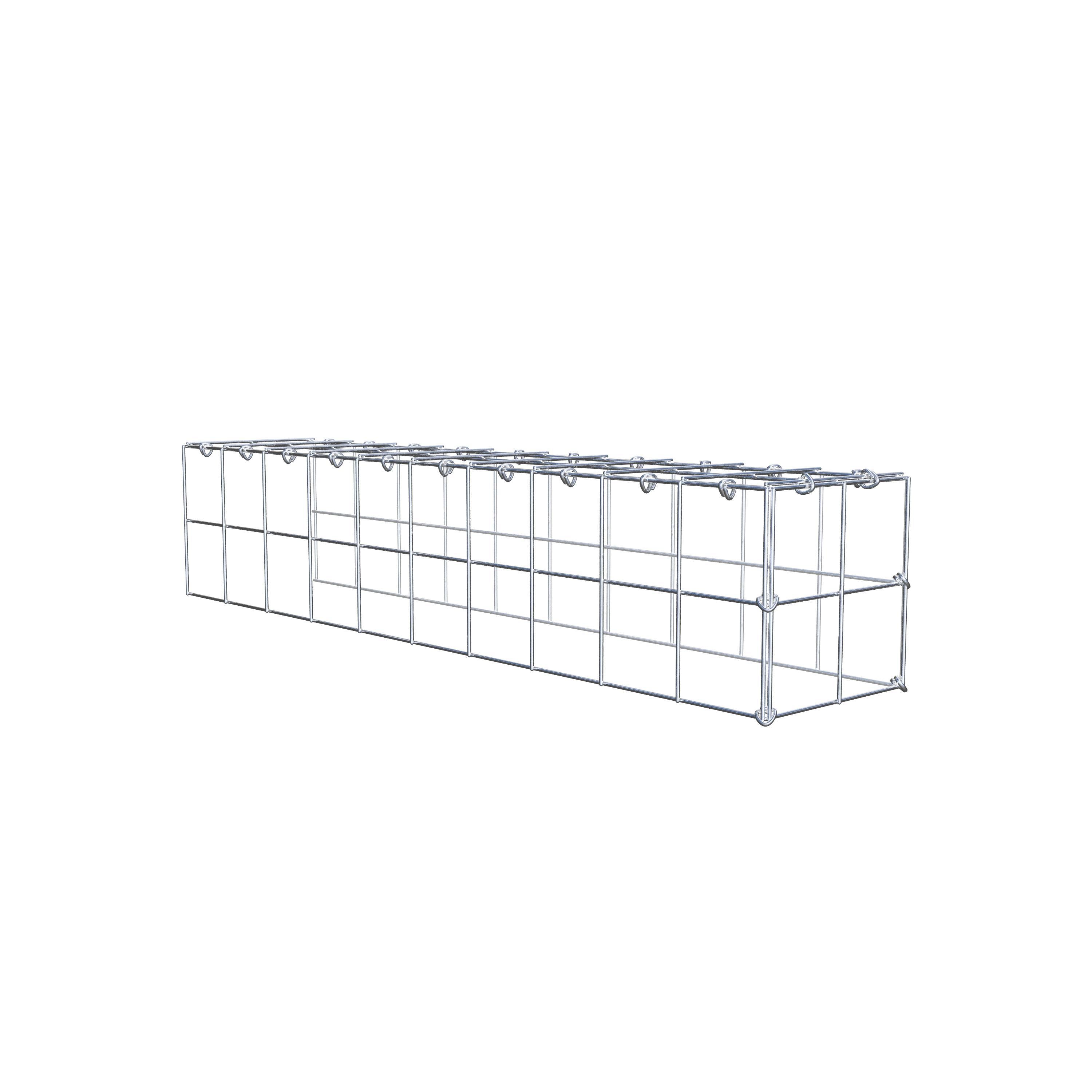 Gabião Tipo 4 100 cm x 20 cm x 20 cm (C x A x P), malhagem 10 cm x 10 cm, anel C