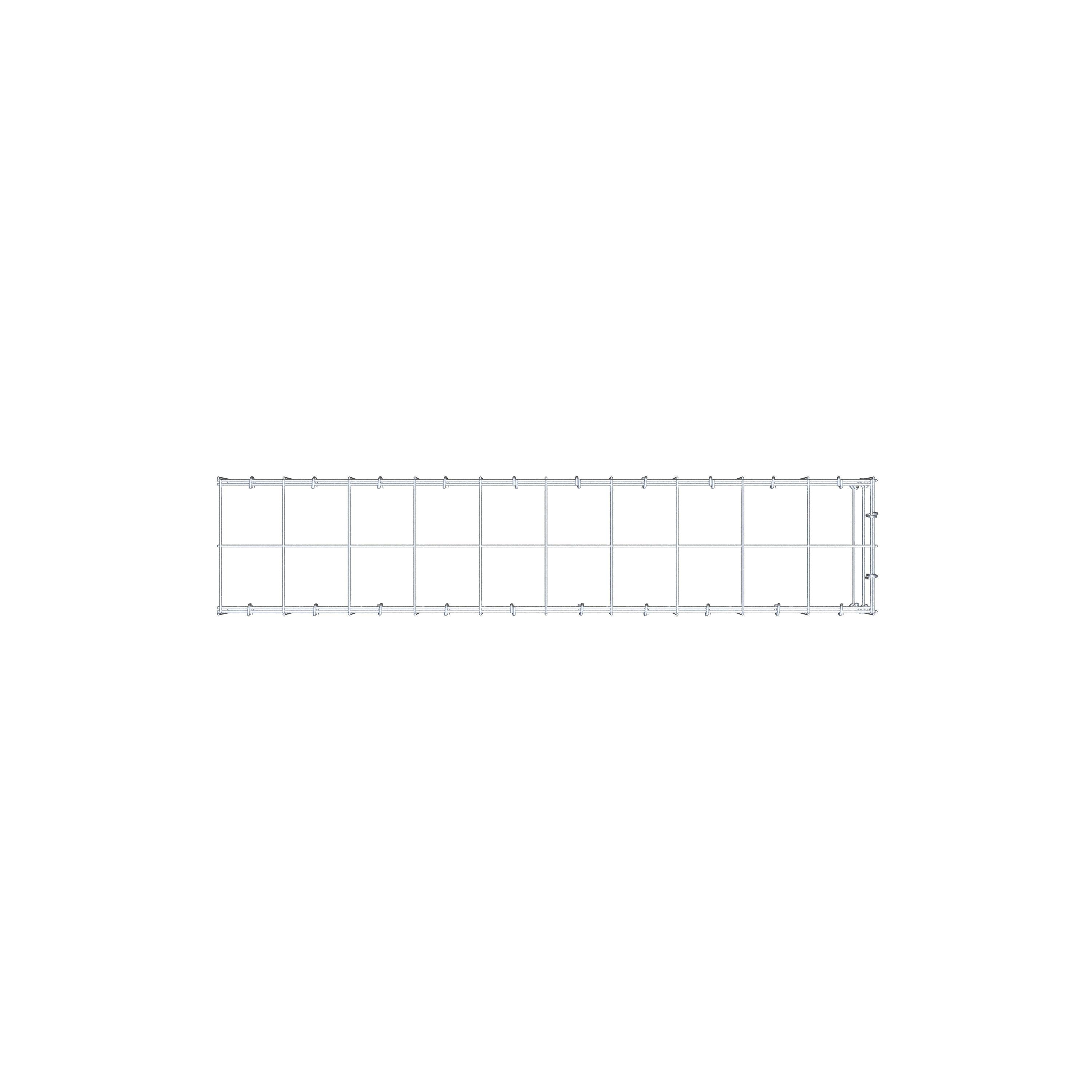 Gabião Tipo 4 100 cm x 20 cm x 20 cm (C x A x P), malhagem 10 cm x 10 cm, anel C