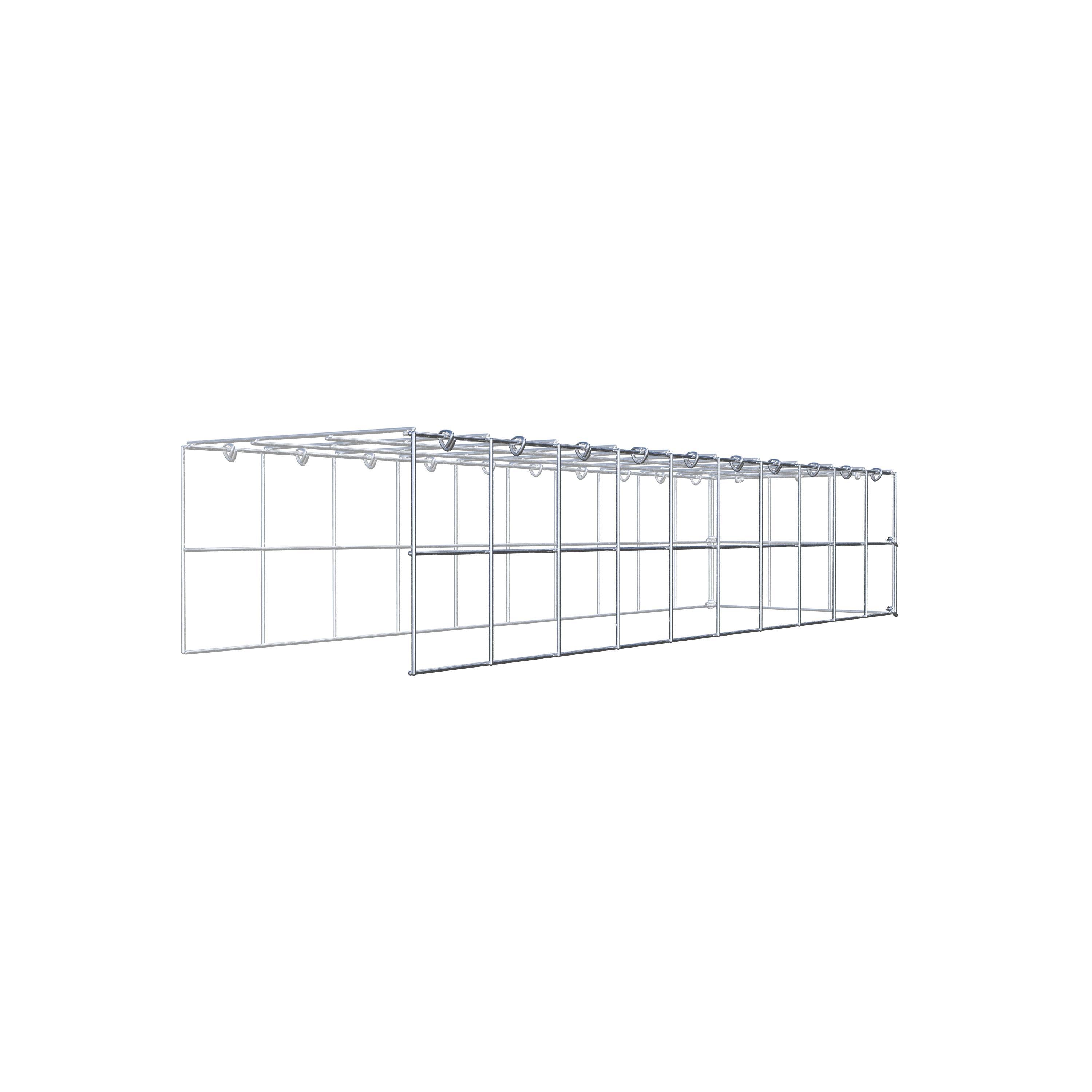 Mounted gabion type 4 100 cm x 20 cm x 30 cm (L x H x D), mesh size 10 cm x 10 cm, C-ring
