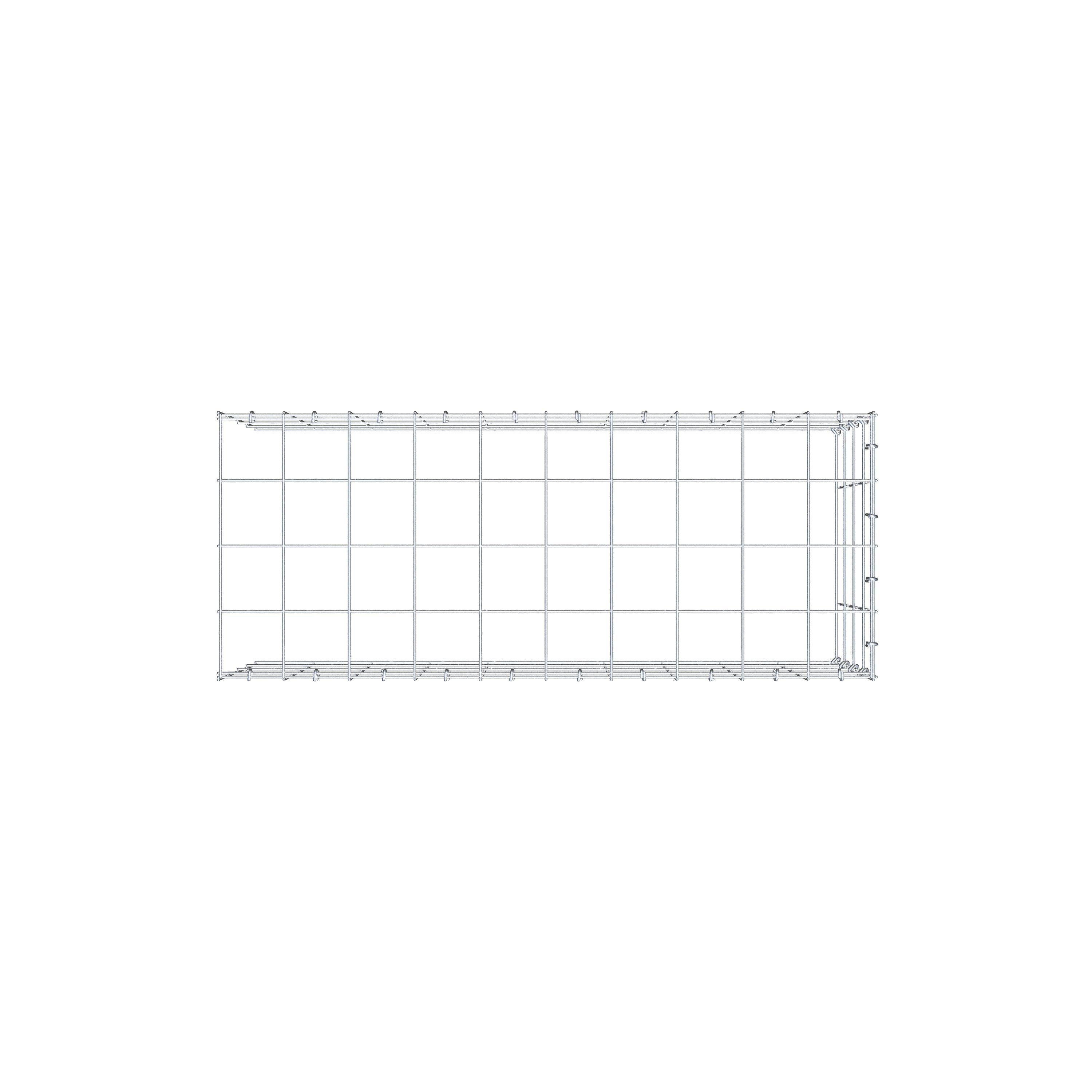 Gabbione aggiuntivo tipo 4 100 cm x 40 cm x 40 cm (L x H x P), maglia 10 cm x 10 cm, anello a C