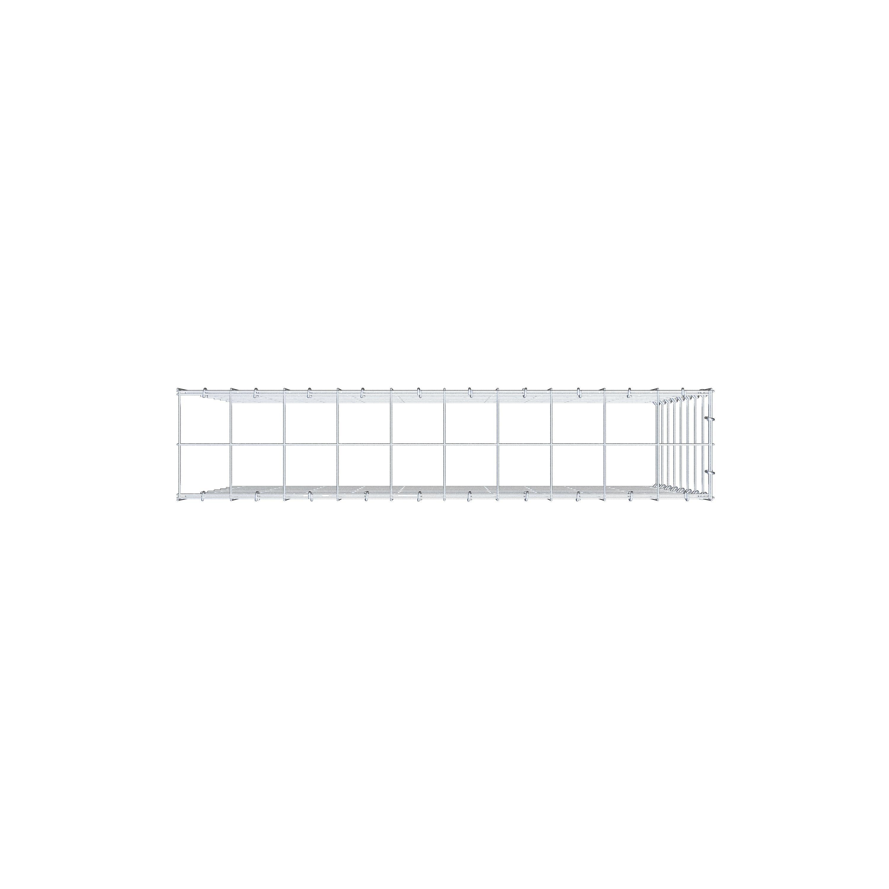 Gabião Tipo 4 100 cm x 80 cm x 20 cm (C x A x P), malhagem 10 cm x 10 cm, anel C