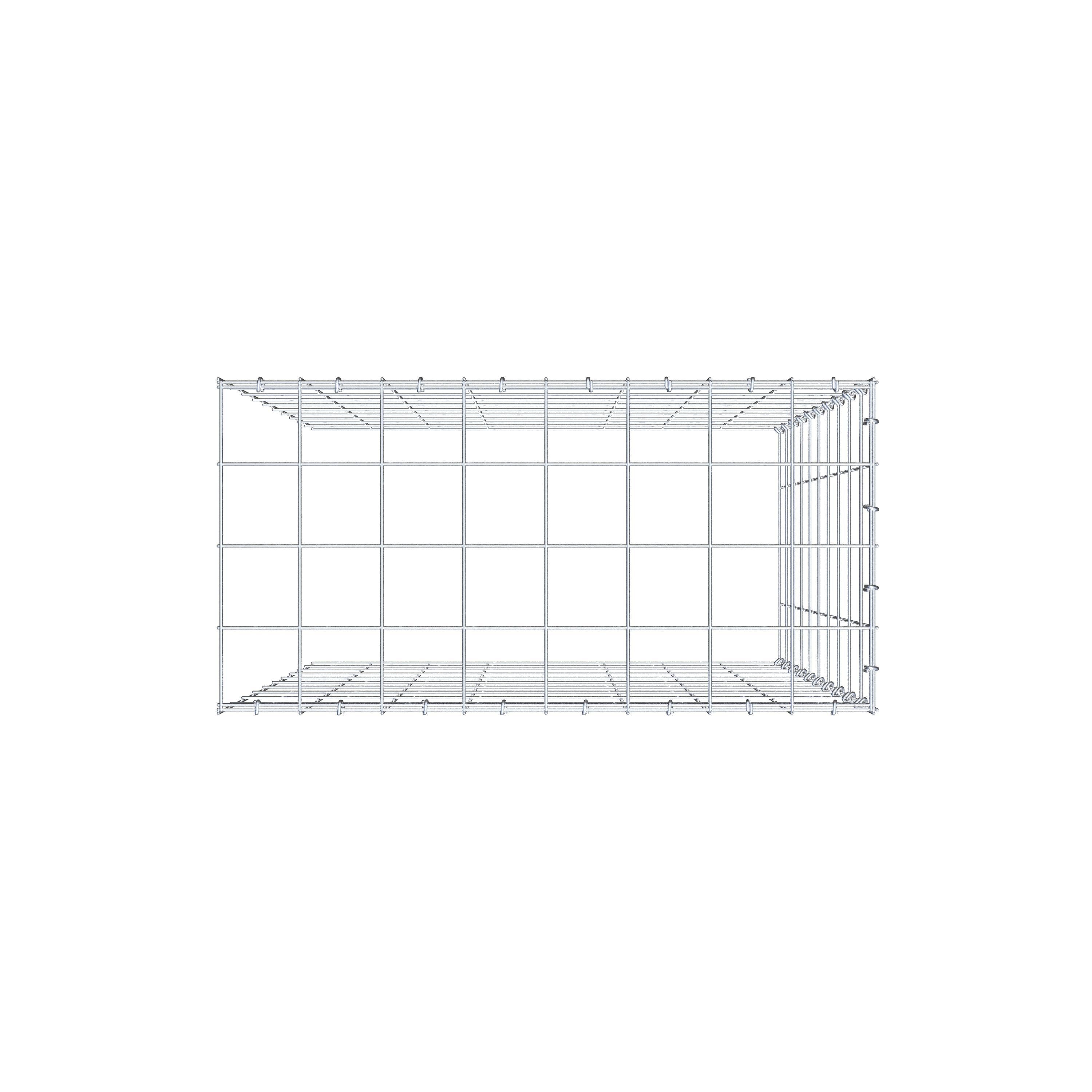 Mounted gabion type 4 100 cm x 80 cm x 40 cm (L x H x D), mesh size 10 cm x 10 cm, C-ring