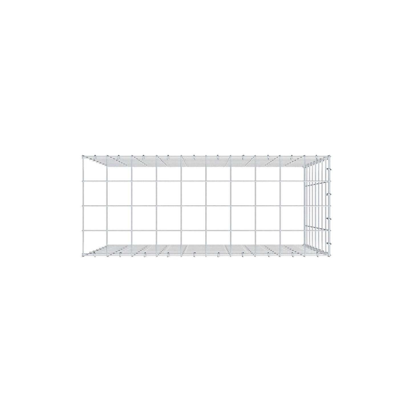Typ 4 påbyggnadsgabion 100 cm x 80 cm x 40 cm (L x H x D), maskstorlek 10 cm x 10 cm, C-ring