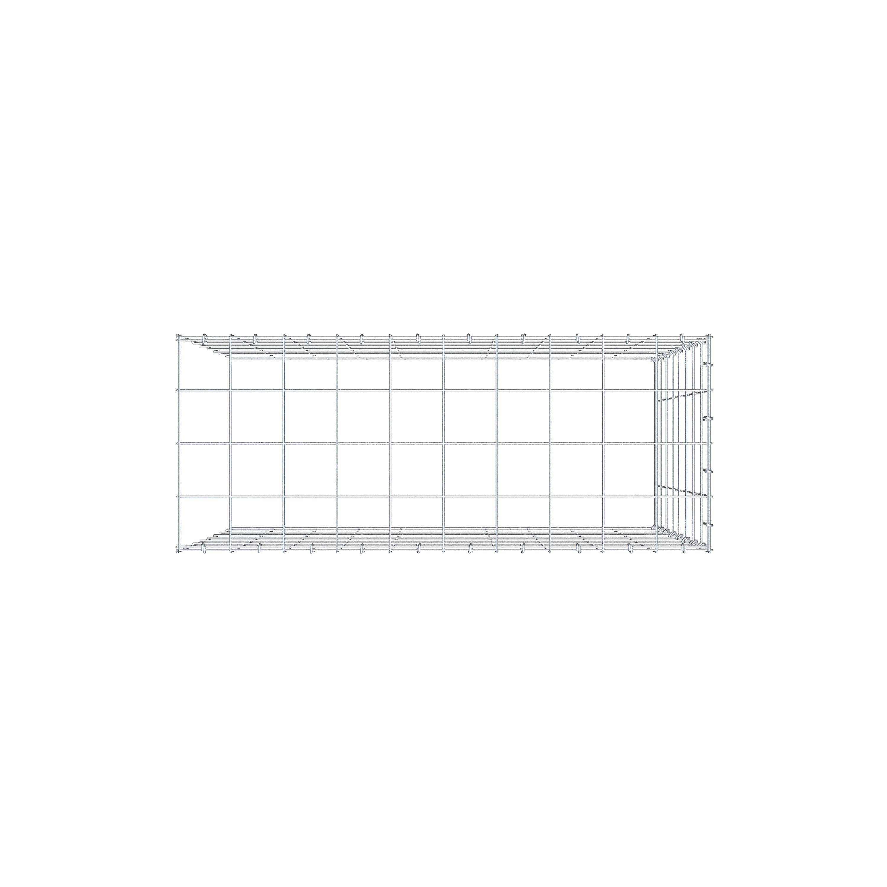 Mounted gabion type 4 100 cm x 80 cm x 40 cm (L x H x D), mesh size 10 cm x 10 cm, C-ring