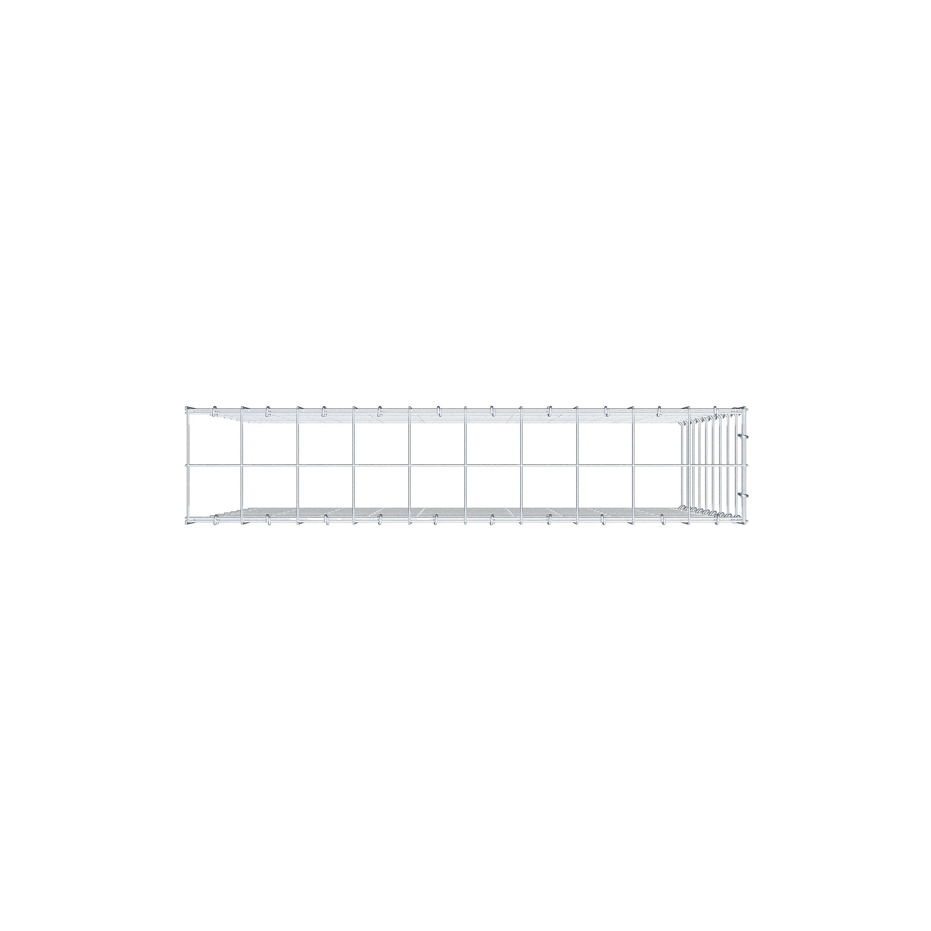 Fourche rapportée type 4 100 cm x 90 cm x 20 cm (L x H x P), mailles 10 cm x 10 cm, anneau C