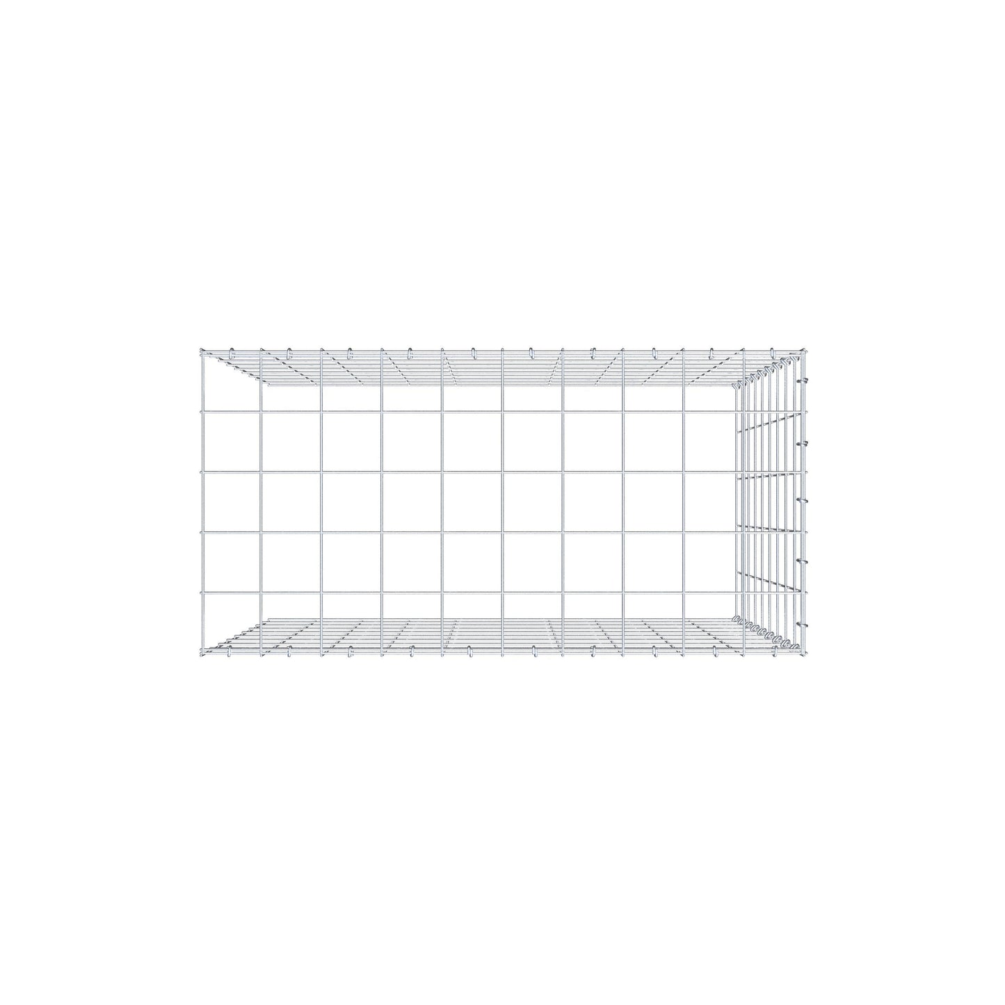 Mounted gabion type 4 100 cm x 90 cm x 50 cm (L x H x D), mesh size 10 cm x 10 cm, C-ring