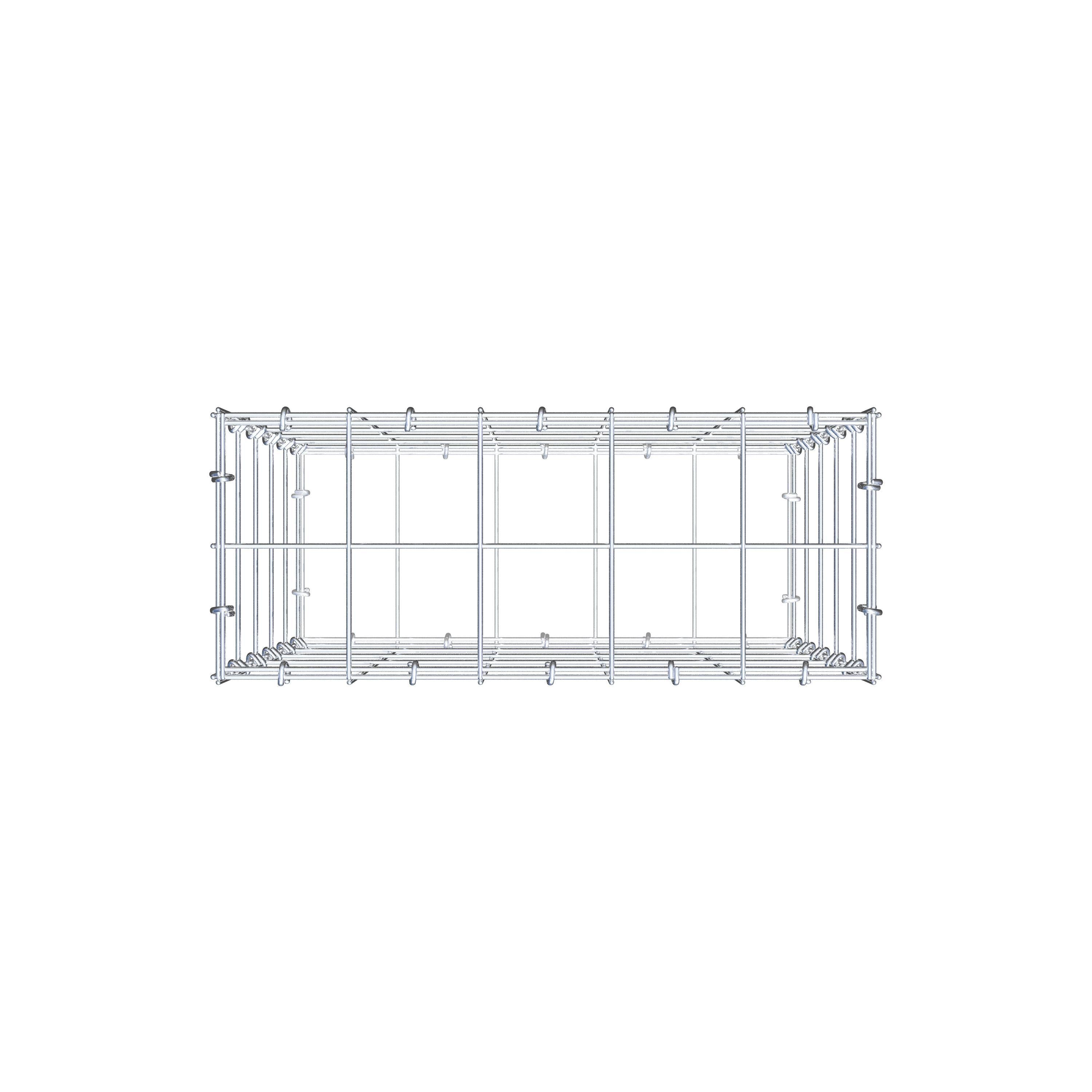 Gabion 50 cm x 50 cm x 20 cm (L x H x D), maskstorlek 10 cm x 10 cm, C-ring
