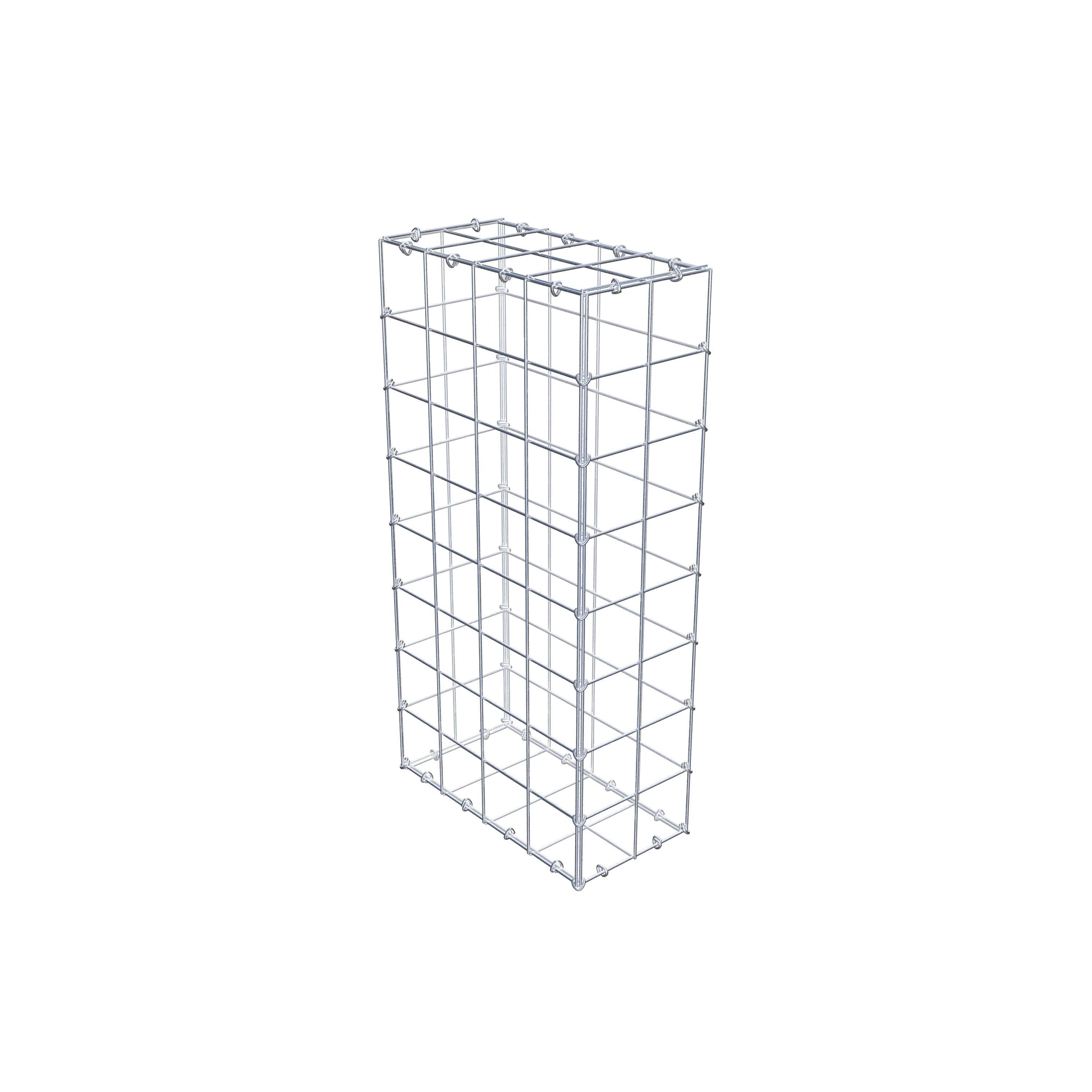 Gabion 80 cm x 40 cm x 20 cm (L x H x D), maskstorlek 10 cm x 10 cm, C-ring