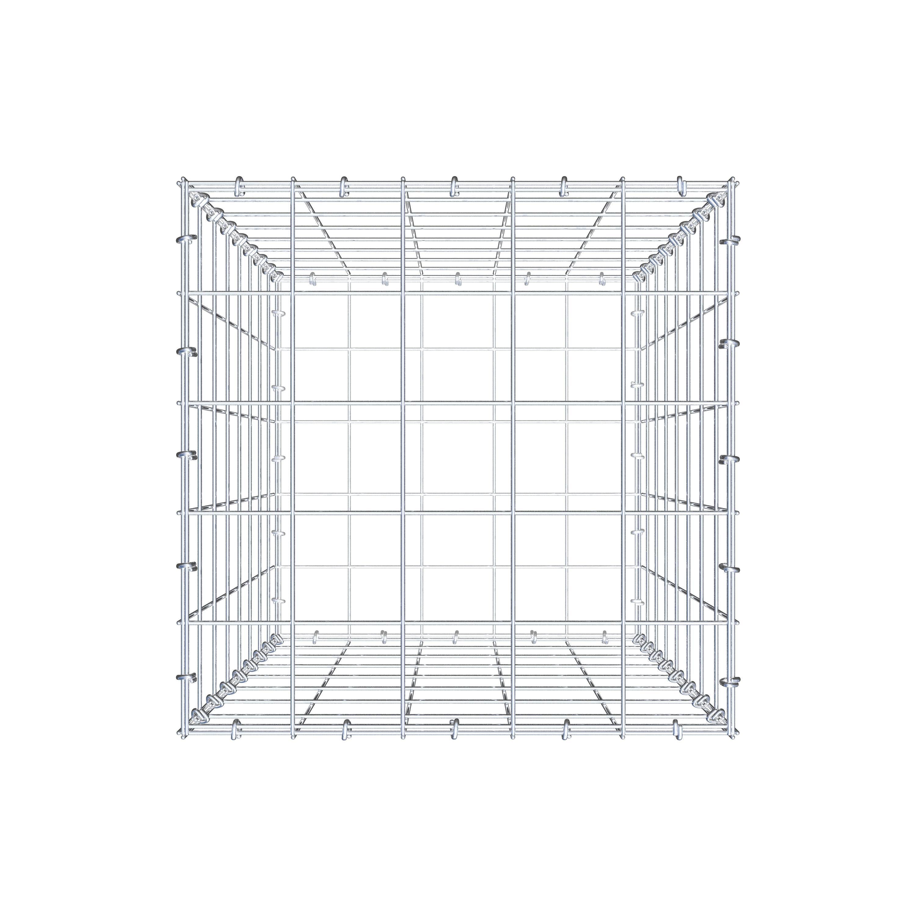 Gabion 80 cm x 50 cm x 50 cm (L x H x D), mesh size 10 cm x 10 cm, C-ring