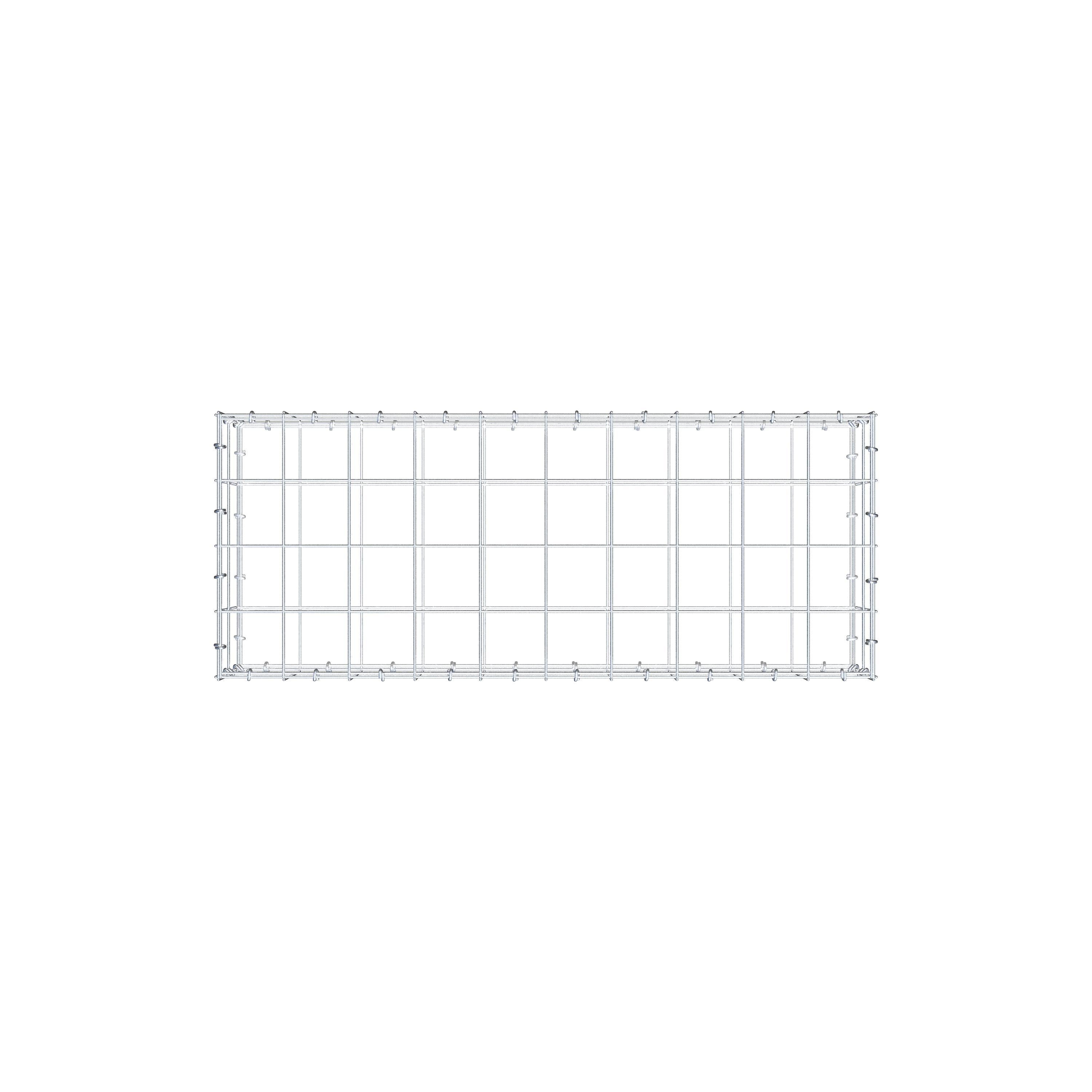 Gabion 100 cm x 20 cm x 40 cm (L x H x D), maskstorlek 10 cm x 10 cm, C-ring