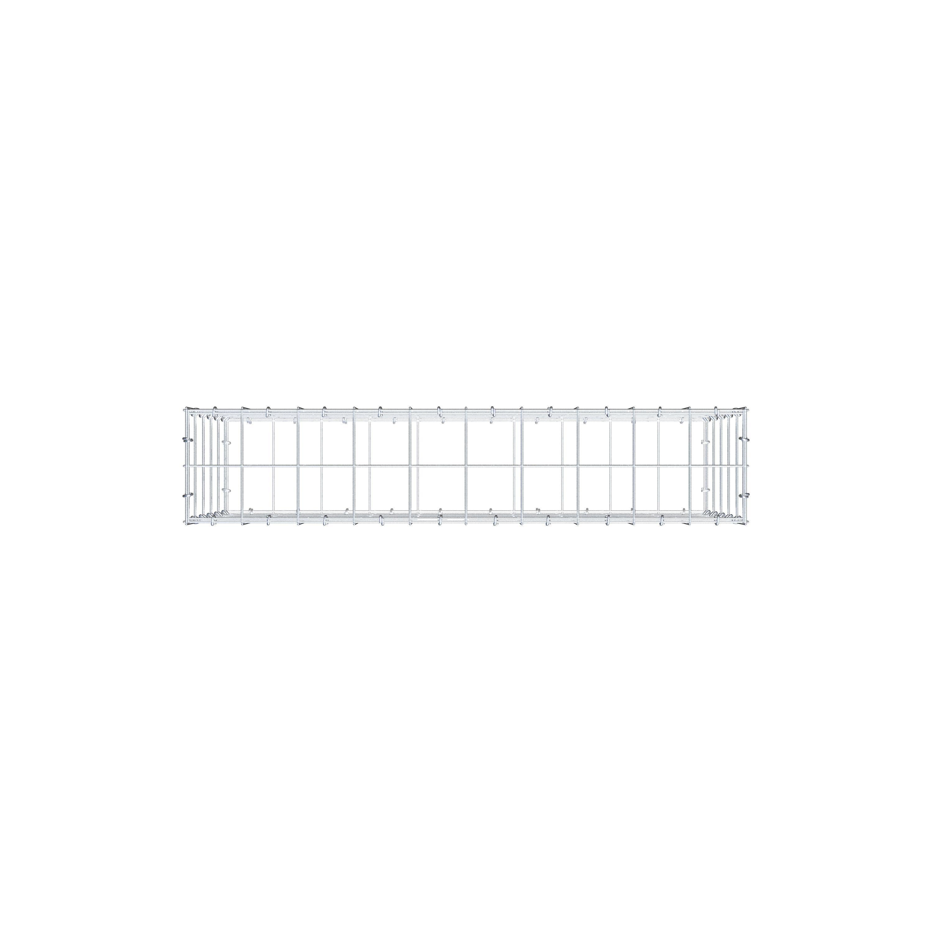 Gabione 100 cm x 50 cm x 20 cm (L x H x T), Maschenweite 10 cm x 10 cm, C-Ring