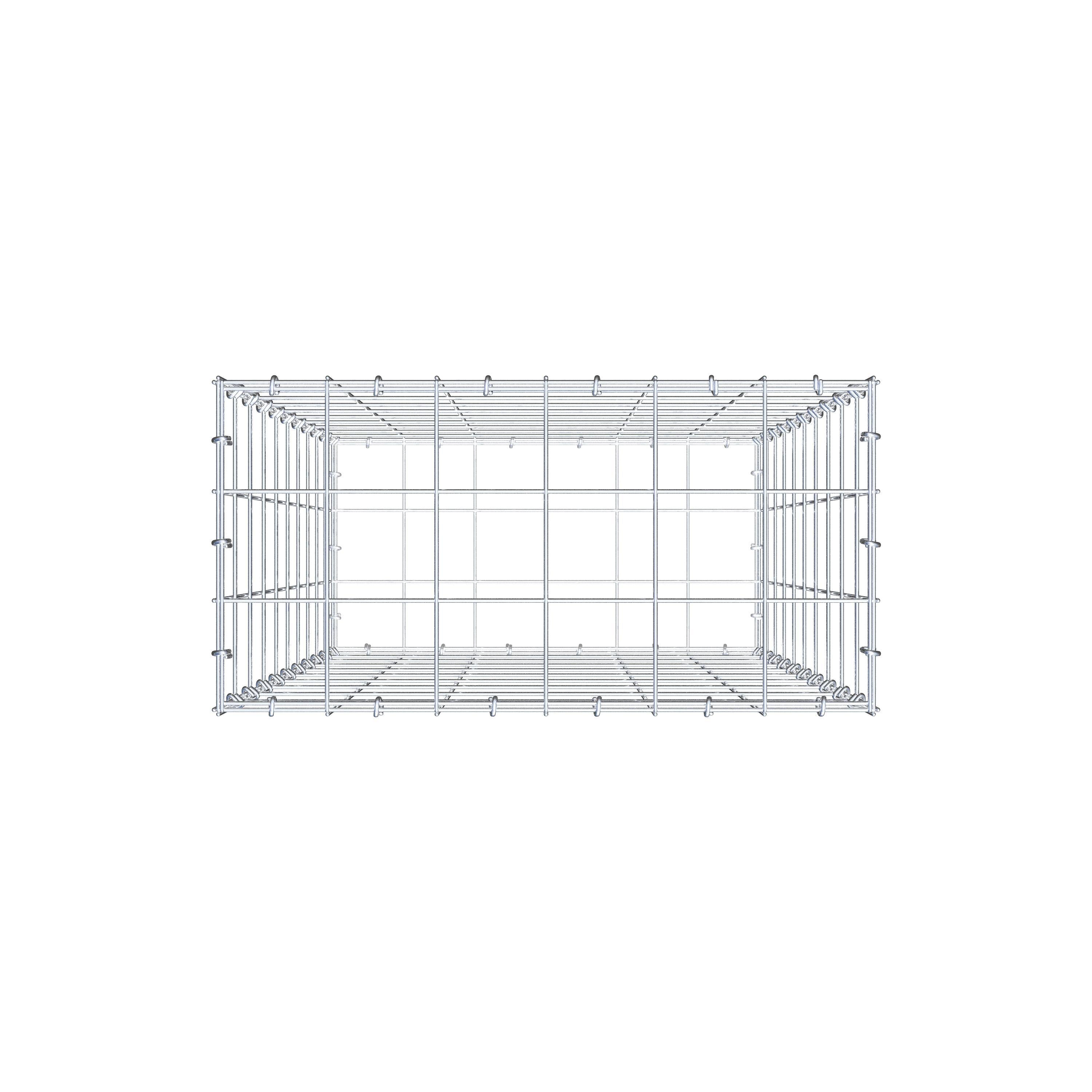 Gabione 100 cm x 60 cm x 30 cm (L x H x T), Maschenweite 10 cm x 10 cm, C-Ring