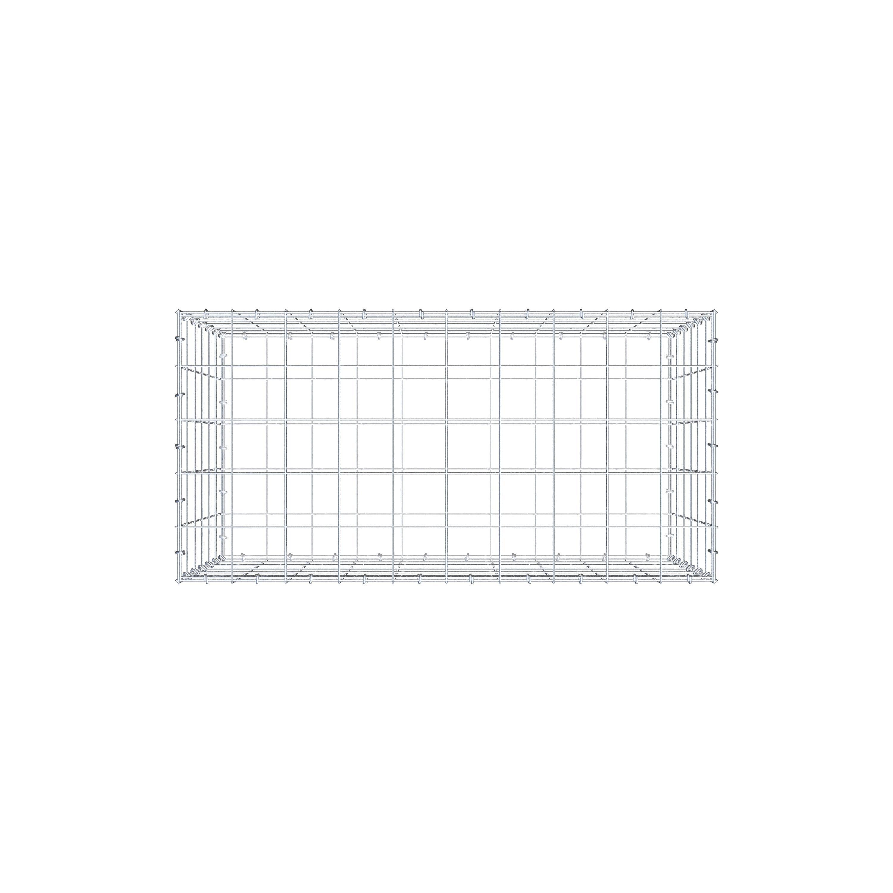 Gabião 100 cm x 60 cm x 50 cm (C x A x P), malhagem 10 cm x 10 cm, anel C