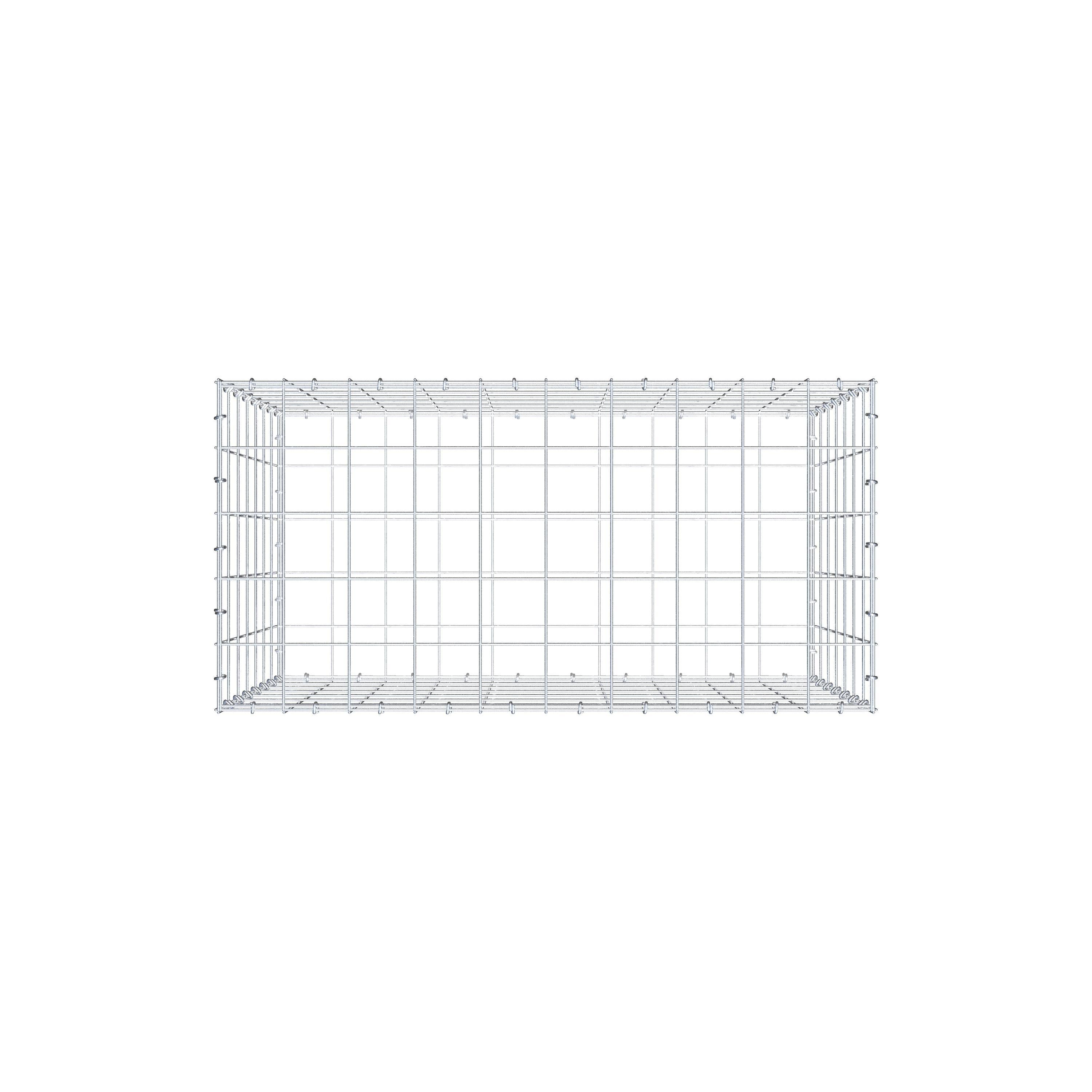 Gabione 100 cm x 70 cm x 50 cm (L x H x T), Maschenweite 10 cm x 10 cm, C-Ring