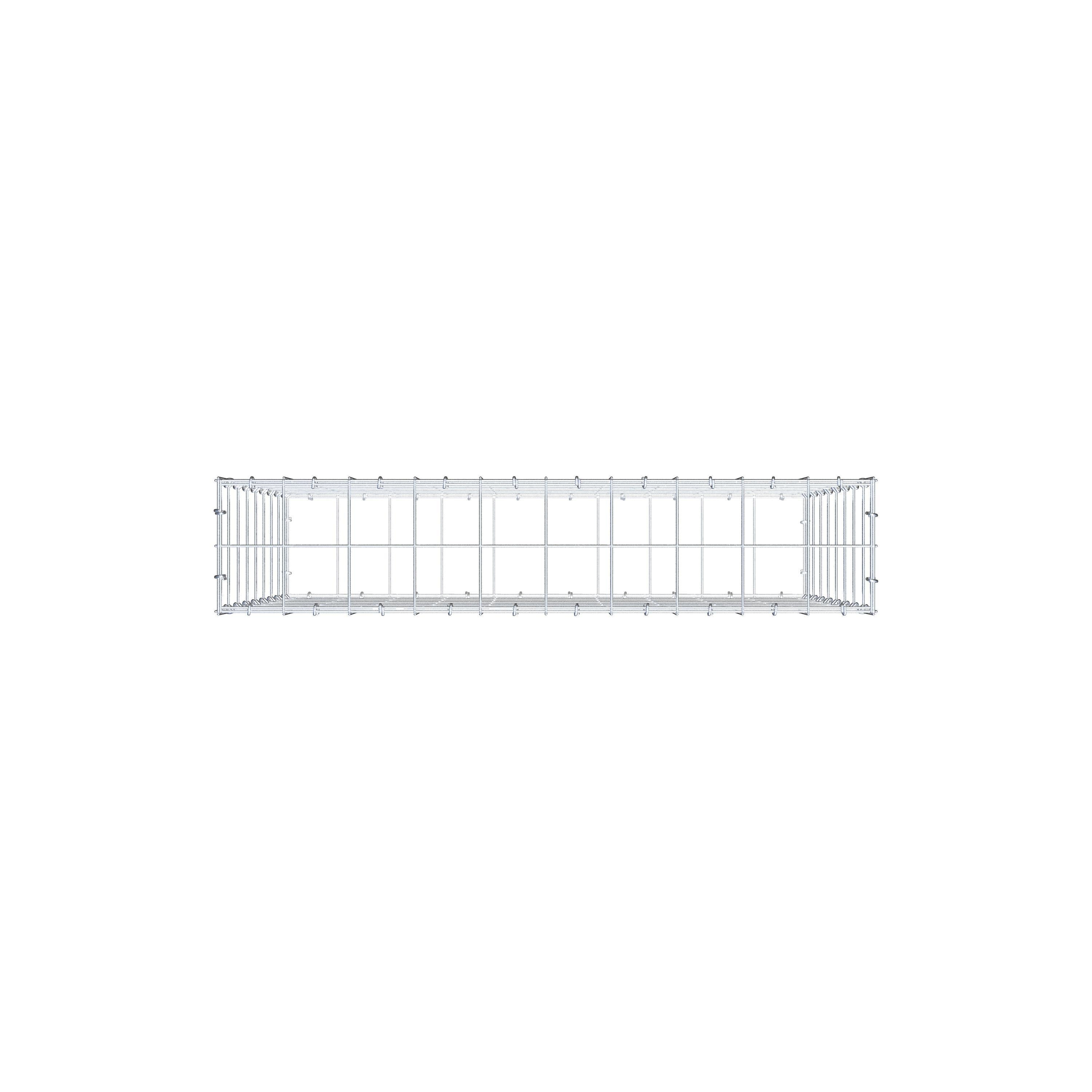 Gabião 100 cm x 80 cm x 20 cm (C x A x P), malhagem 10 cm x 10 cm, anel C