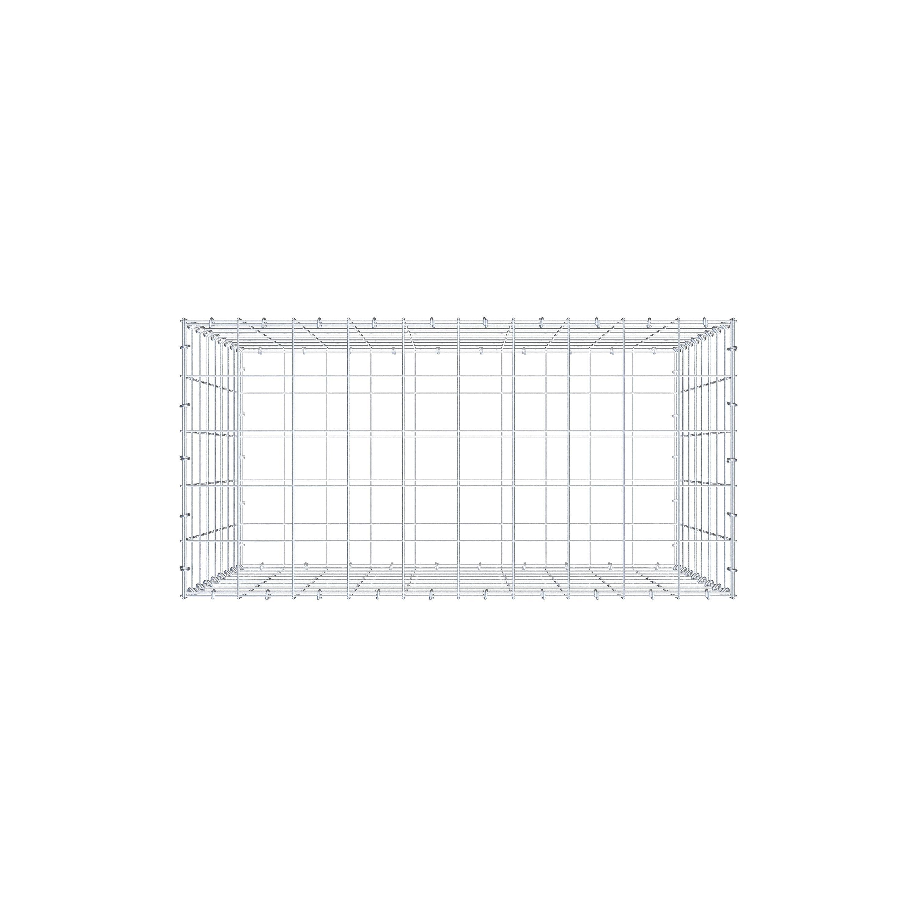 Gabião 100 cm x 80 cm x 50 cm (C x A x P), malhagem 10 cm x 10 cm, anel C