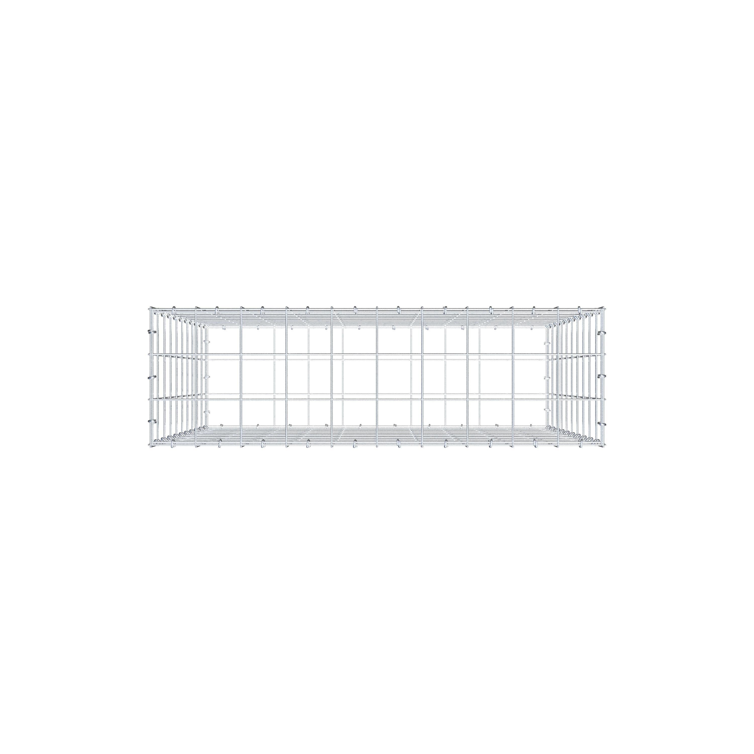 Gabião 100 cm x 100 cm x 30 cm (C x A x P), malhagem 10 cm x 10 cm, anel C