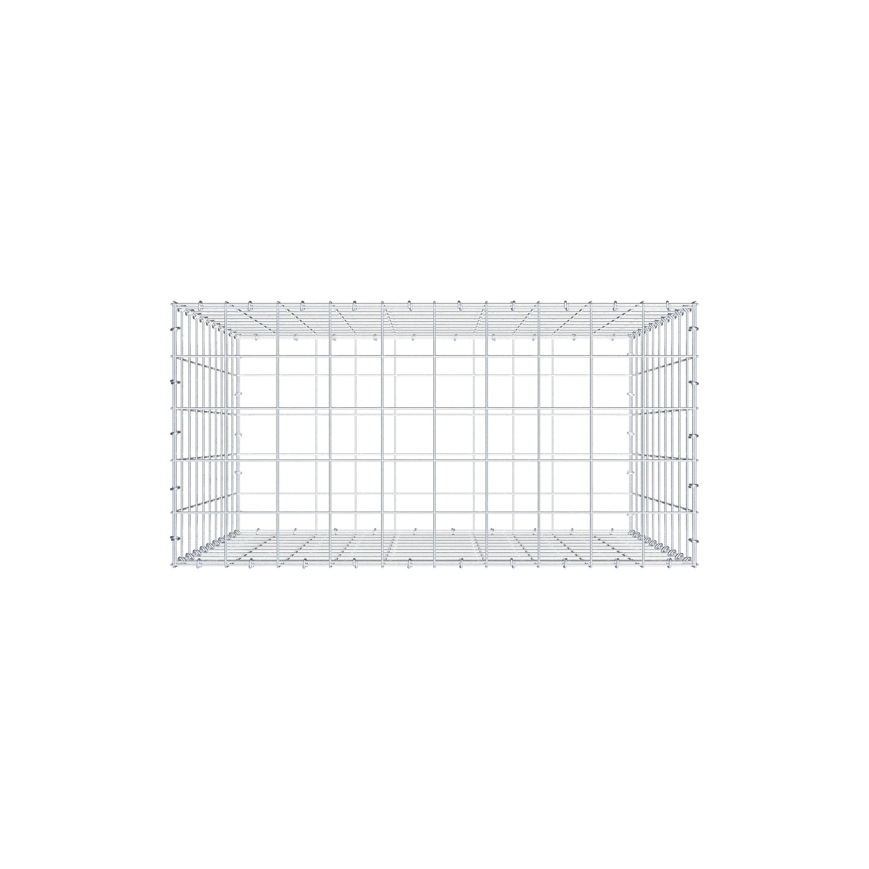 Gabião 100 cm x 100 cm x 50 cm (C x A x P), malhagem 10 cm x 10 cm, anel C