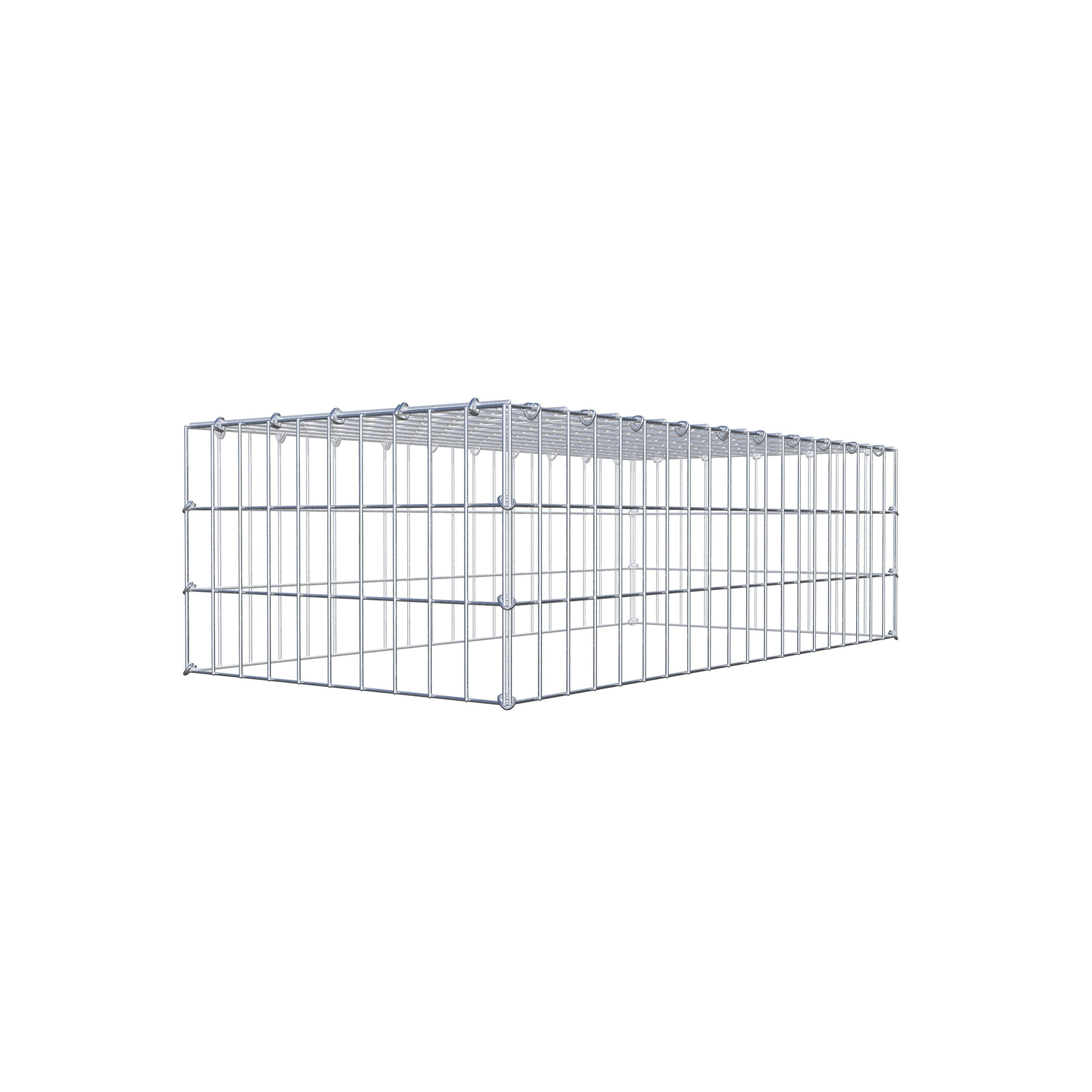 Monteret gabion type 3 100 cm x 30 cm x 50 cm (L x H x D), maskestørrelse 5 cm x 10 cm, C-ring