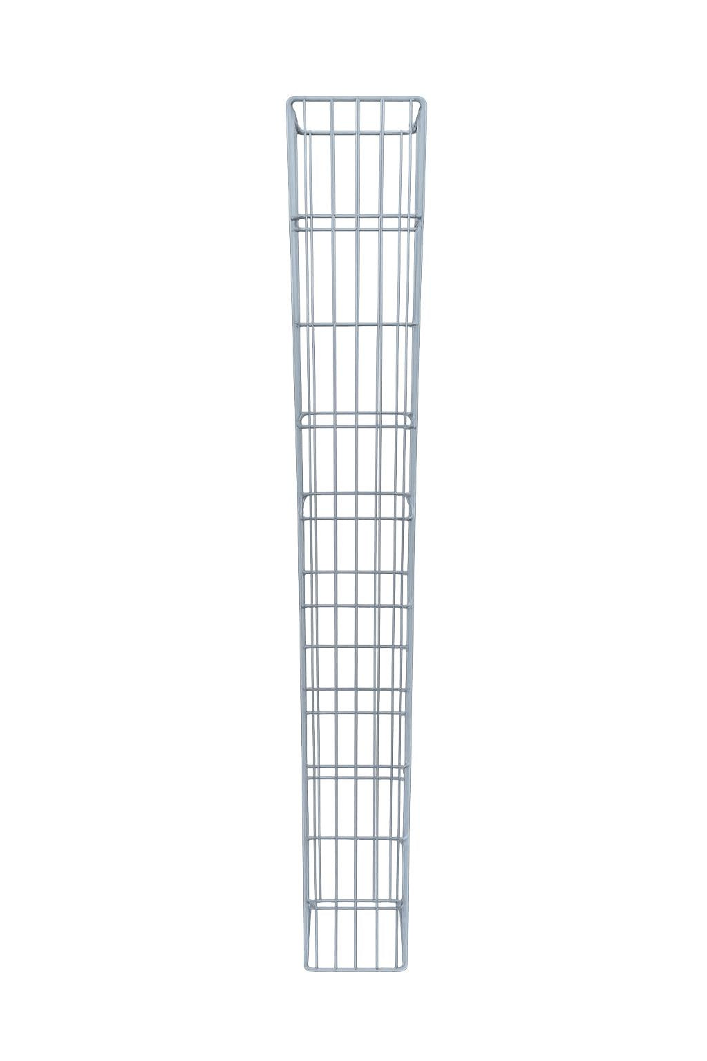 Rectangular hot-dip galvanized gabion column, 27.3 cm x 27.3 cm, 200 cm high, MW 5 cm x 20 cm, 8/6 mm wire