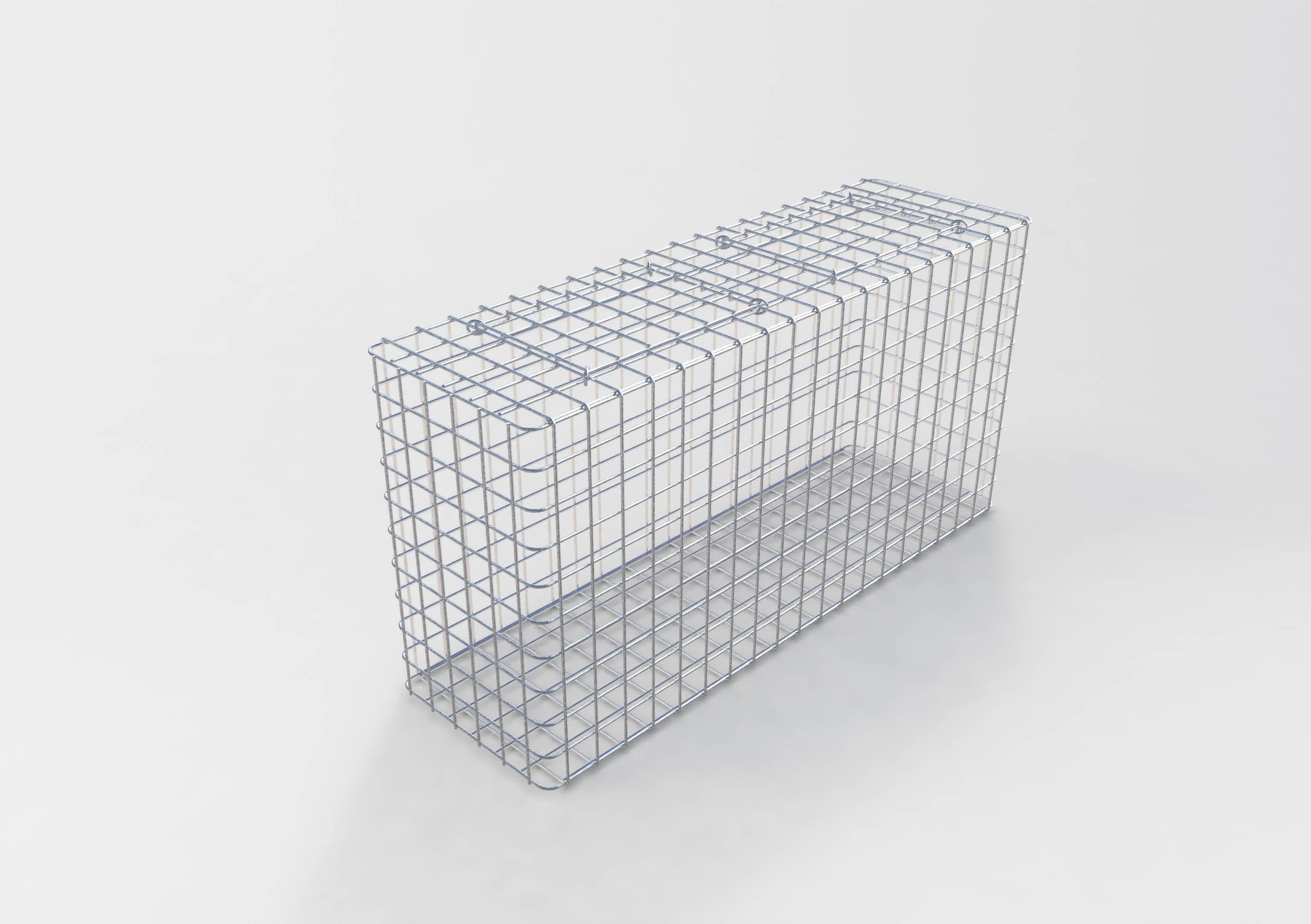 Gabion varmgalvaniseret 102 cm x 52 cm x 22 cm, maskestørrelse 5 cm x 5 cm, fuldsvejset