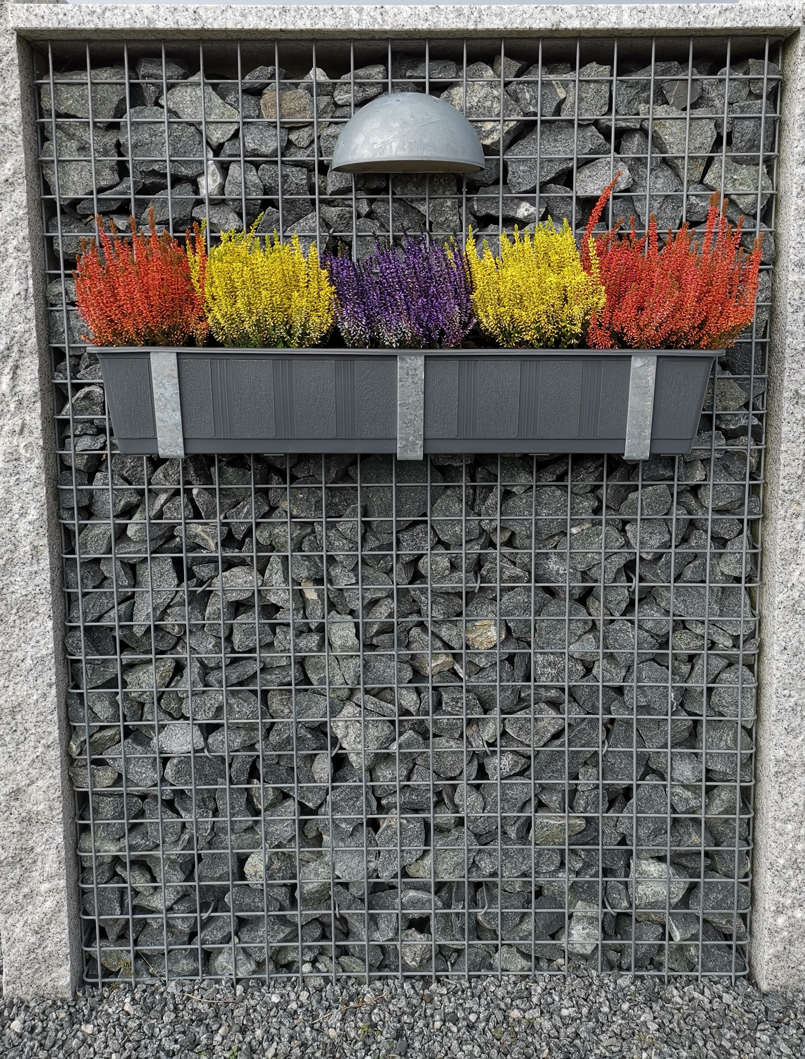 Galvanized flower box holders in a set of 3 for gabions MW 5 x 5