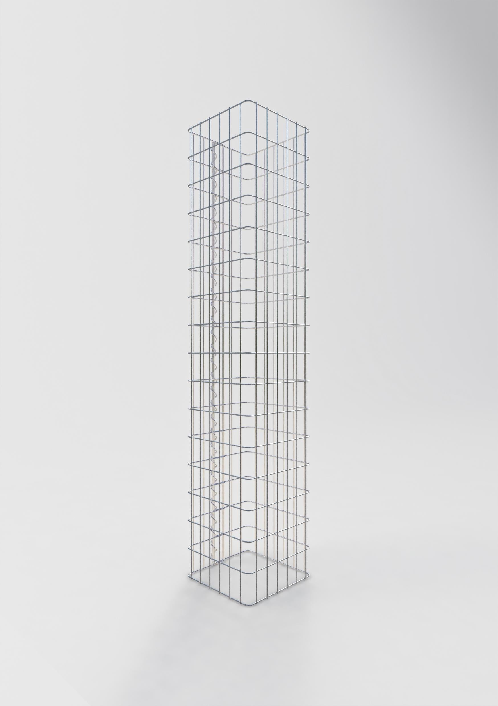 Columna de gaviones angular 32 cm x 32 cm, 160 cm de altura, MW 5 cm x 5 cm