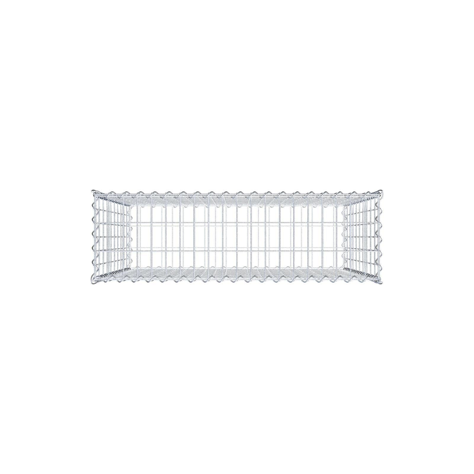 Set of 2 gabions 100 cm x 100 cm x 30 cm (L x H x D), mesh size 5 x 10 cm, spiral