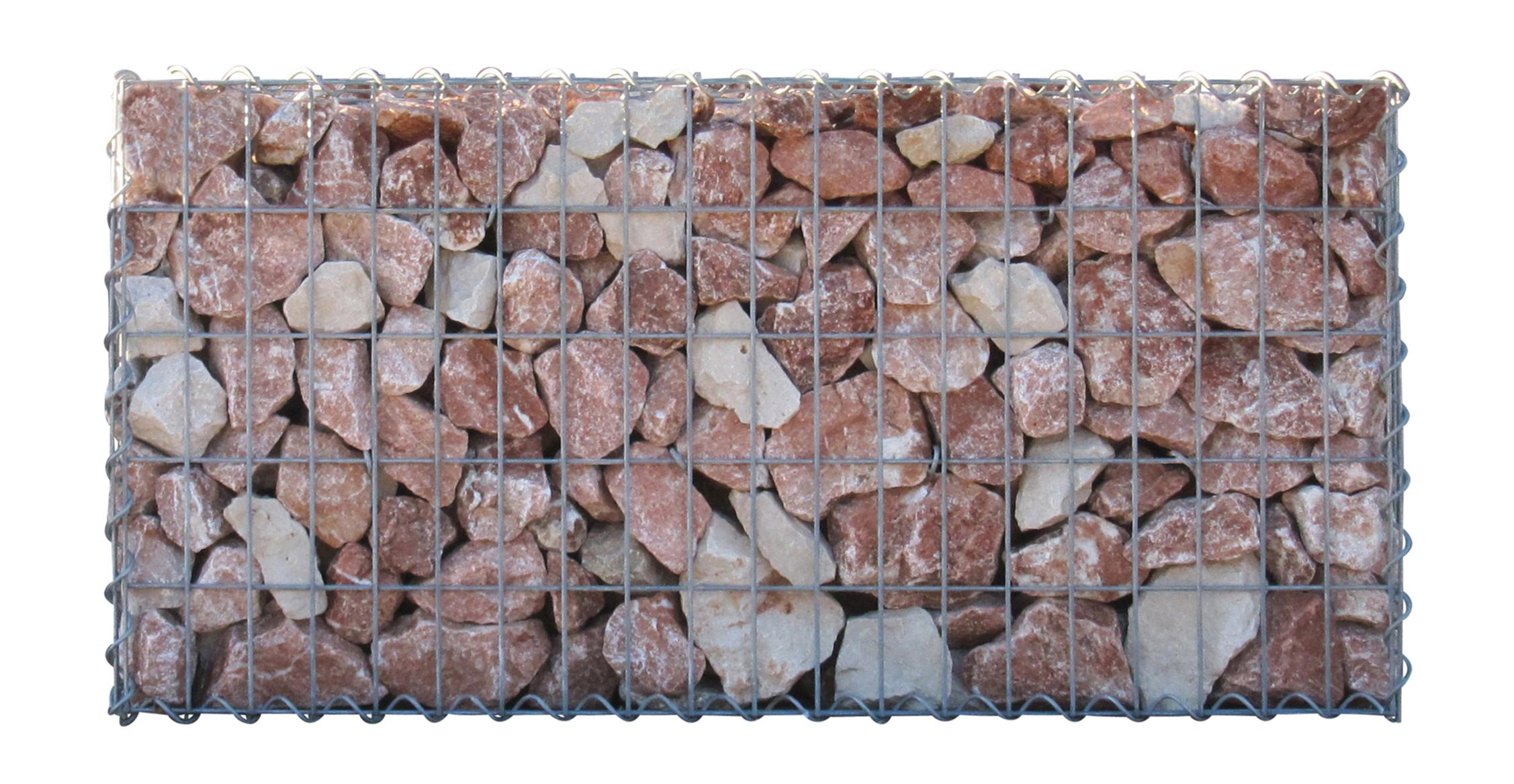 Conjunto de 2 gabiões 100 cm x 50 cm x 30 cm (C x A x P), malhagem 5 x 10 cm, espiral