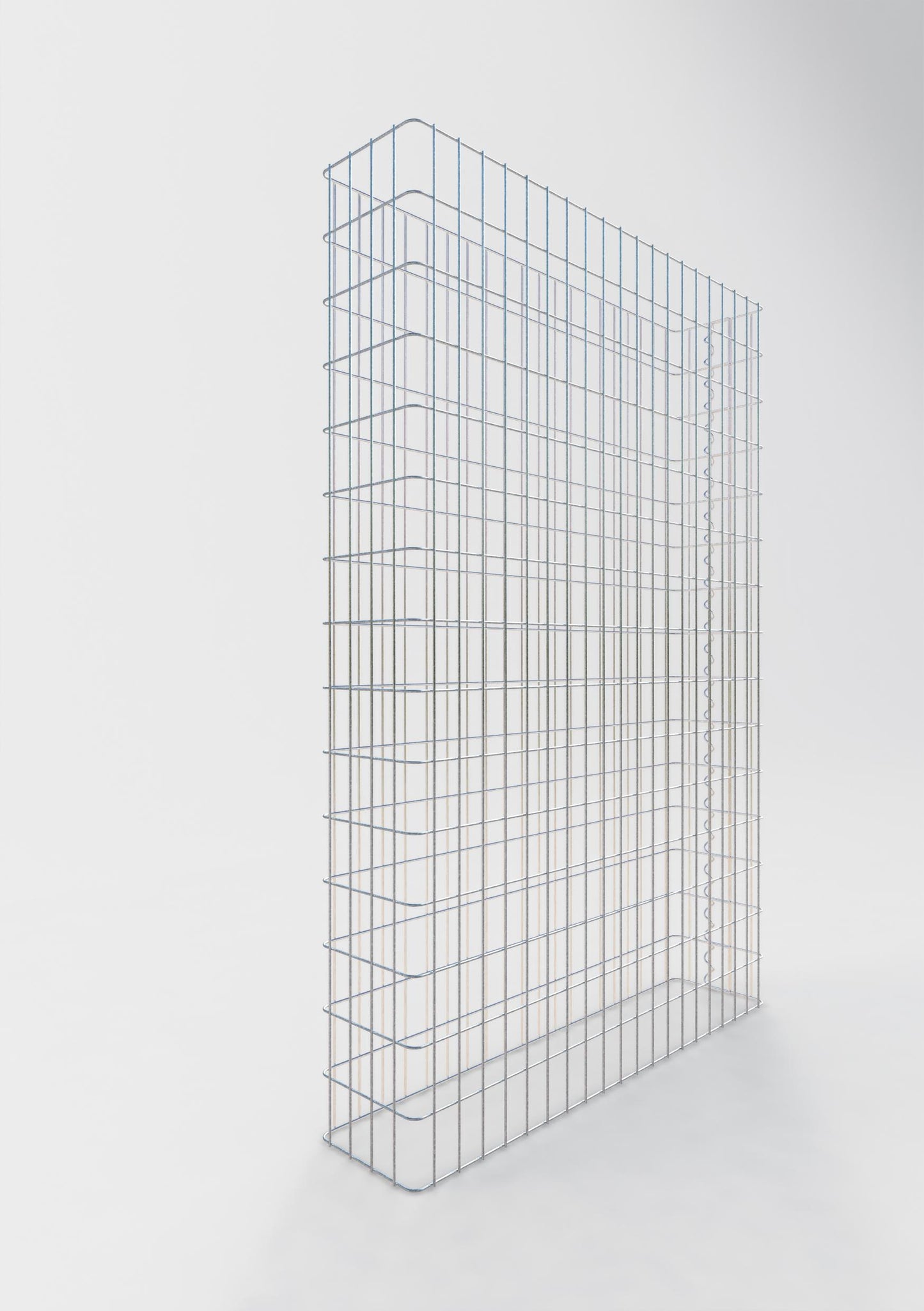 Comprimento da cerca de gabião 102 cm, altura 180 cm, profundidade 22 cm, tamanho da malha 5 x 10 cm