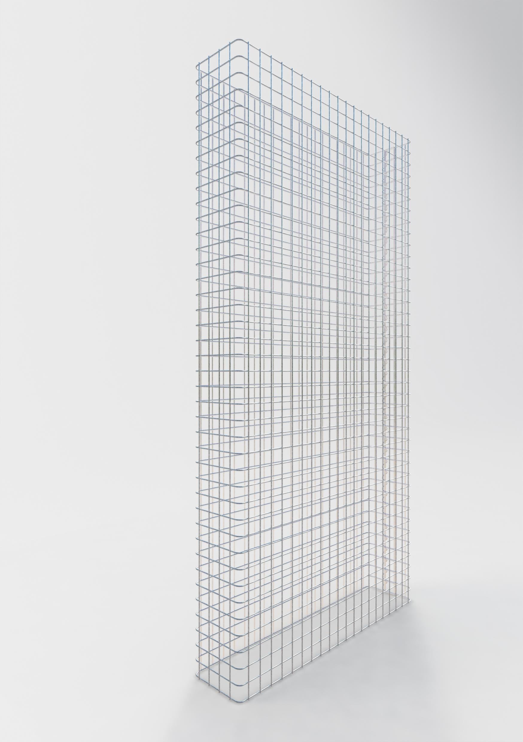 Comprimento da cerca de gabião 102 cm, altura 160 cm, profundidade 22 cm, tamanho da malha 5 x 5 cm