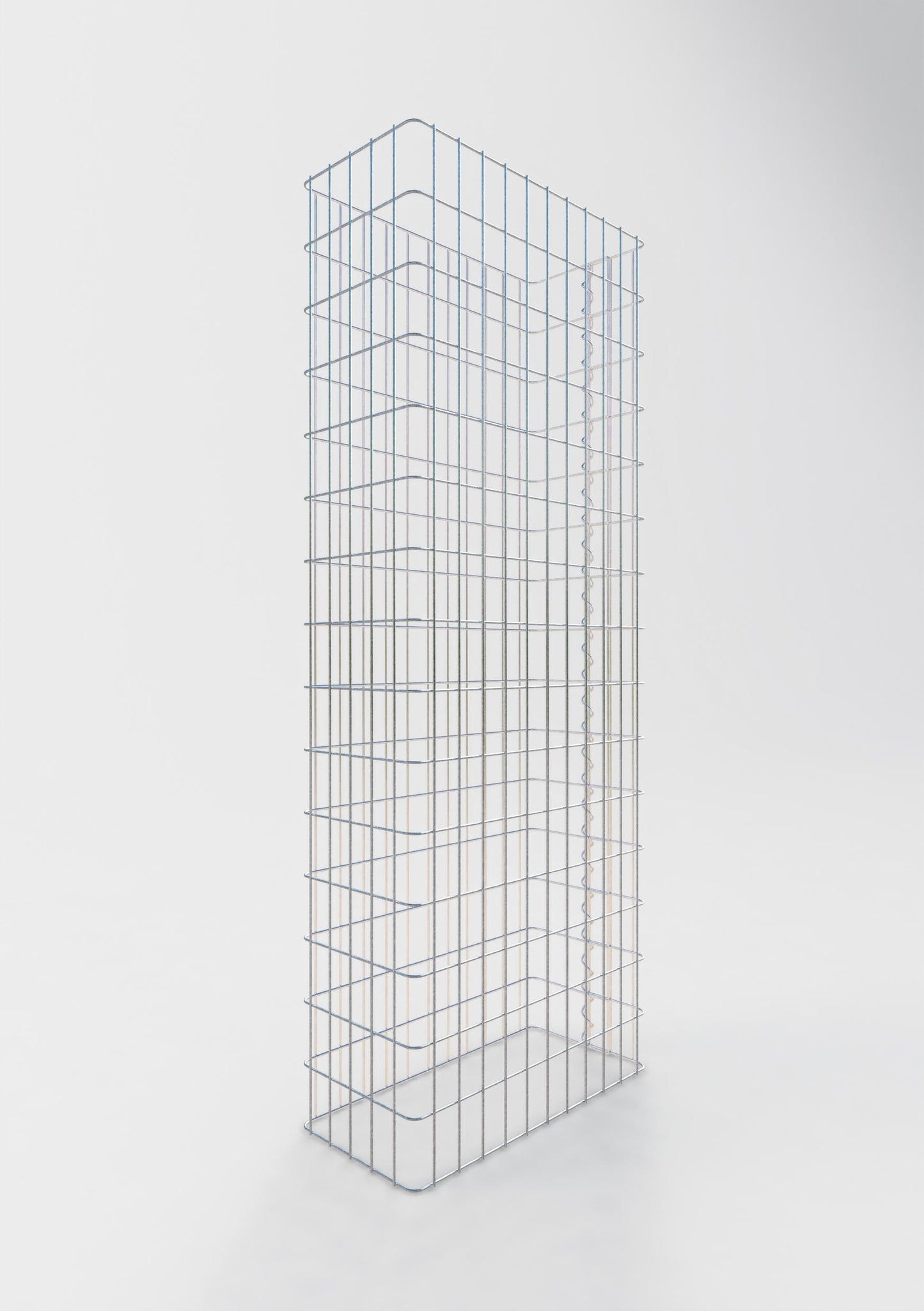 Comprimento da cerca de gabião 57 cm, altura 160 cm, profundidade 27 cm, tamanho da malha 5 x 10 cm