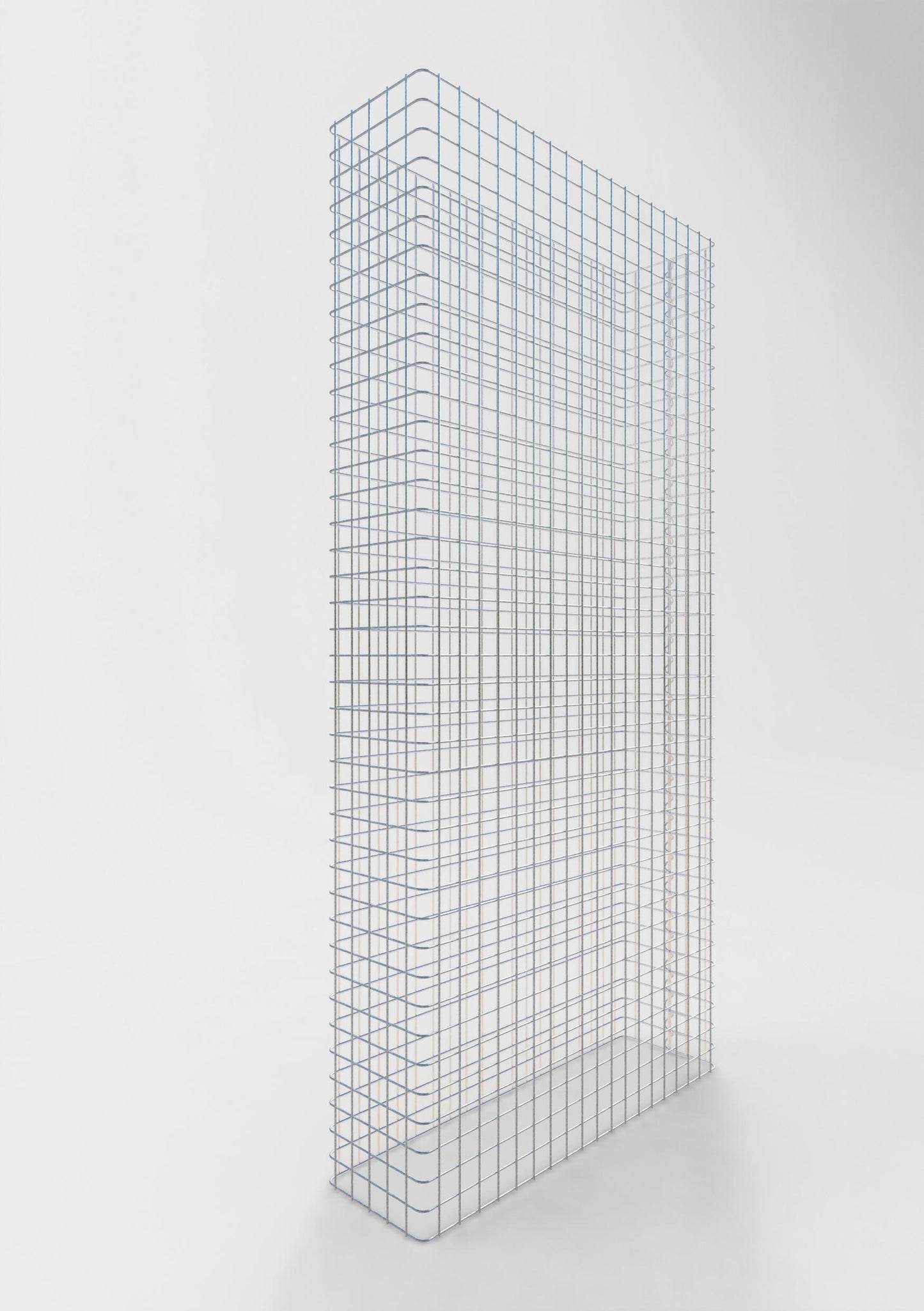 Comprimento da cerca de gabião 97 cm, altura 160 cm, profundidade 27 cm, tamanho da malha 5 x 5 cm