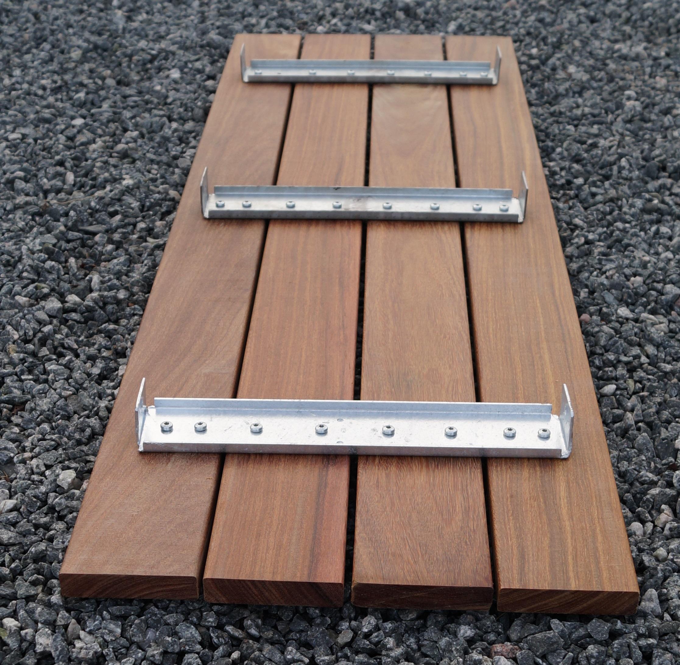 Banc de jardin 102 x 50 x 32 cm TEAK MW 5 x 5 cm, galvanisé à chaud