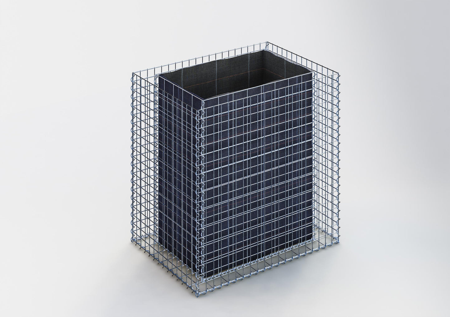 Lit surélevé carré 100 cm x 100 cm x 70 cm (L x H x P), mailles 5 x 5 cm, épaisseur des parois 10 cm