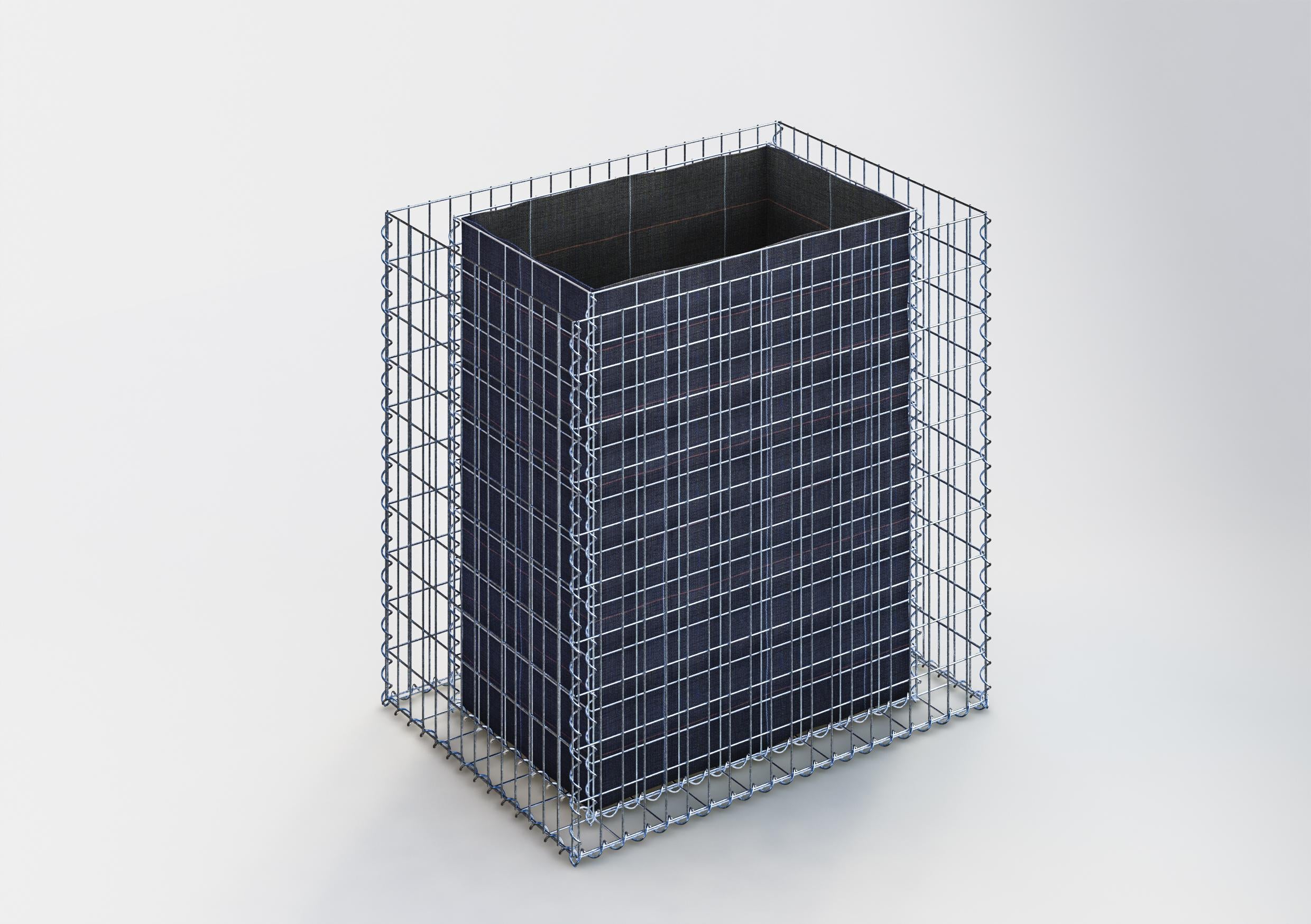 Letto rialzato rettangolare 100 cm x 100 cm x 70 cm (L x H x P), dimensione della rete 5 x 10 cm, spessore delle pareti 10 cm