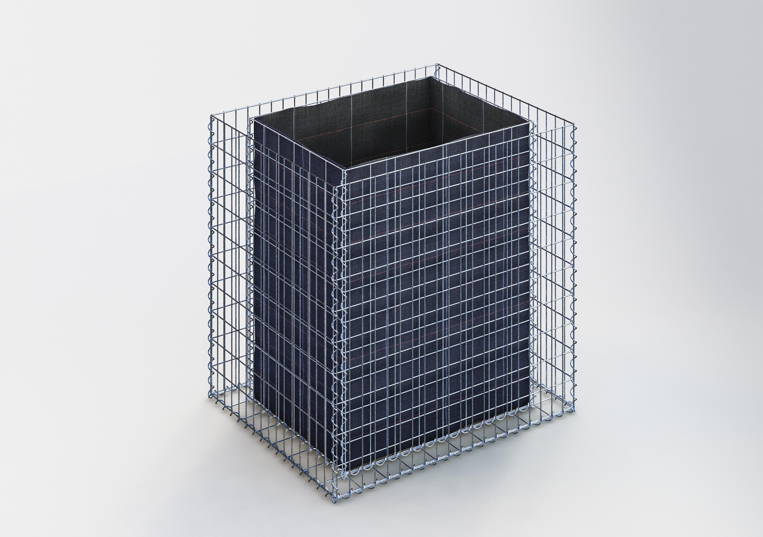 Rechthoekig verhoogd bed 100 cm x 100 cm x 80 cm (L x H x D), maaswijdte 5 x 10 cm, wanddikte 10 cm