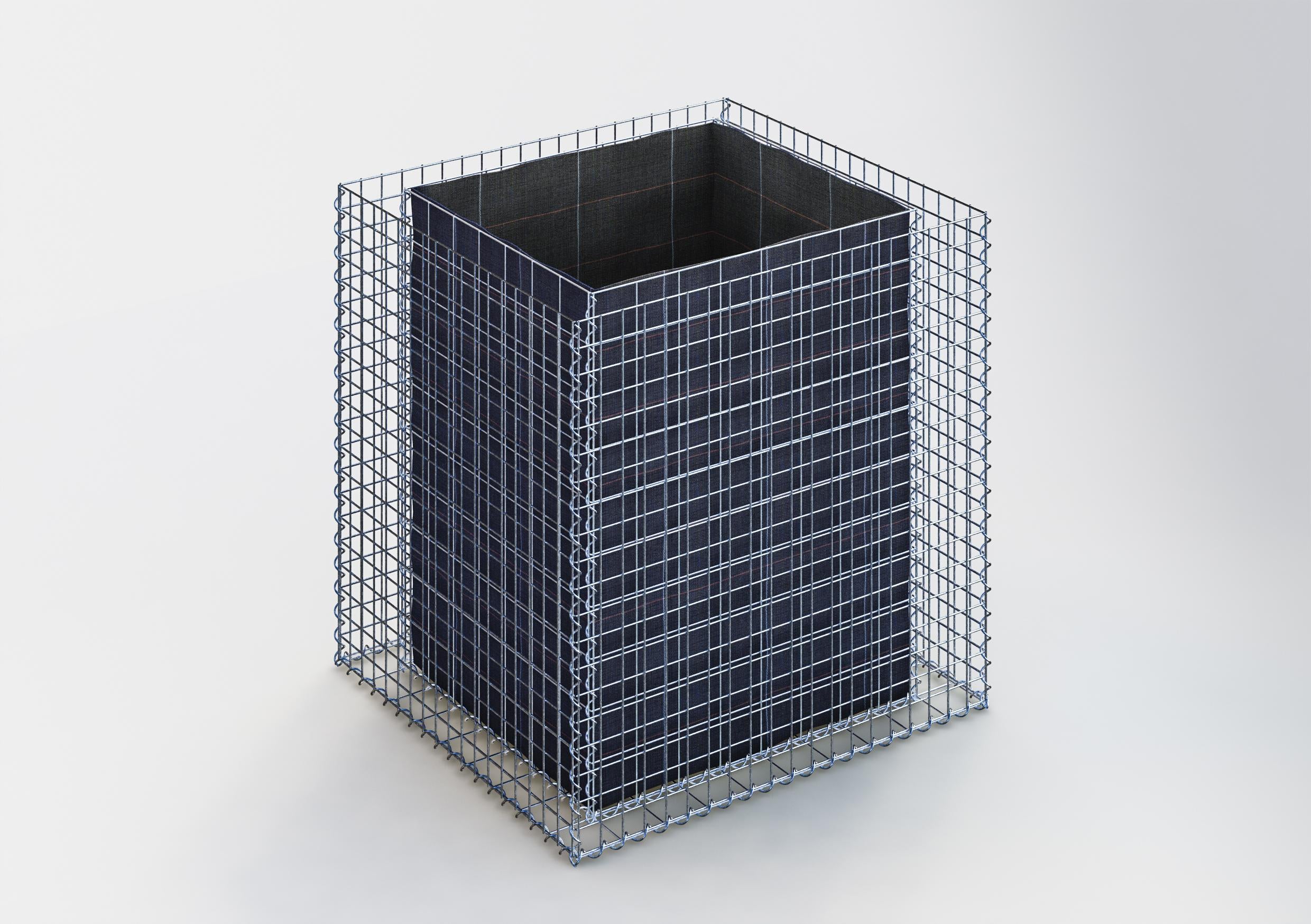 Letto rialzato rettangolare 100 cm x 100 cm x 90 cm (L x H x P), dimensione rete 5 x 5 cm, spessore parete 10 cm