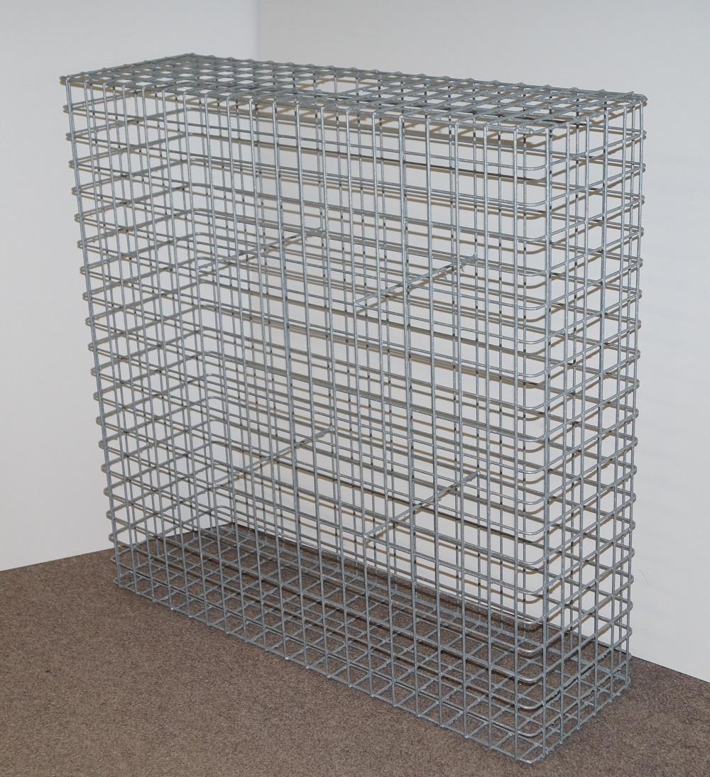Gabião galvanizado a quente 102 cm x 102 cm x 32 cm, malhagem 5 cm x 5 cm, totalmente soldado