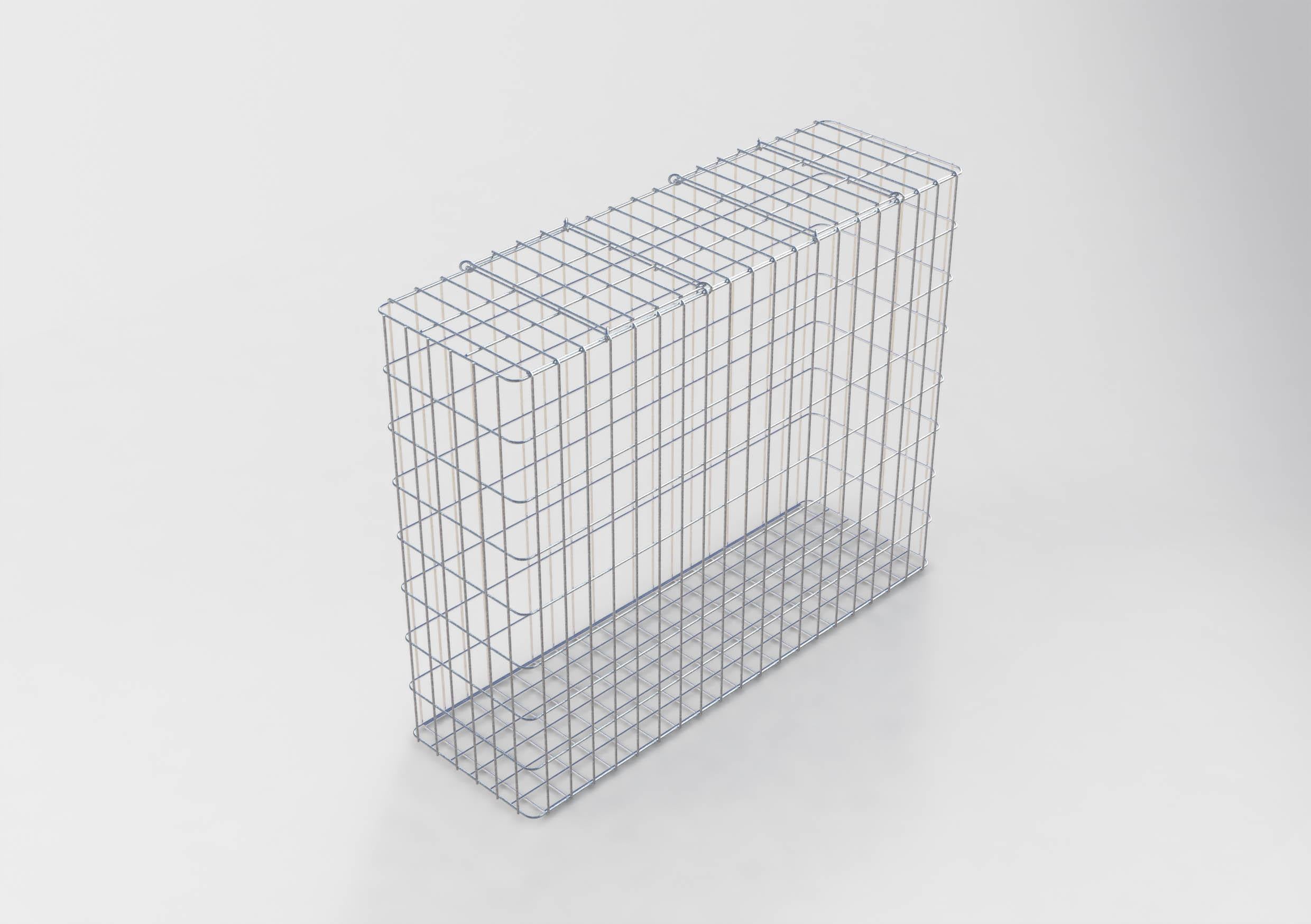 Gabbione zincato a caldo 102 cm x 82 cm x 32 cm, maglia 5 cm x 10 cm, completamente saldato