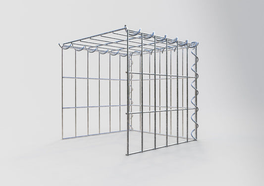 Gavión adulto tipo 4 30 cm x 30 cm x 30 cm (largo x alto x profundidad), tamaño de malla 5 cm x 10 cm, espiral