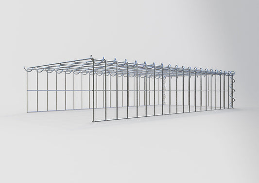 Gabion rapporté type 4 100 cm x 20 cm x 50 cm (L x H x P), mailles 5 cm x 10 cm, spirale