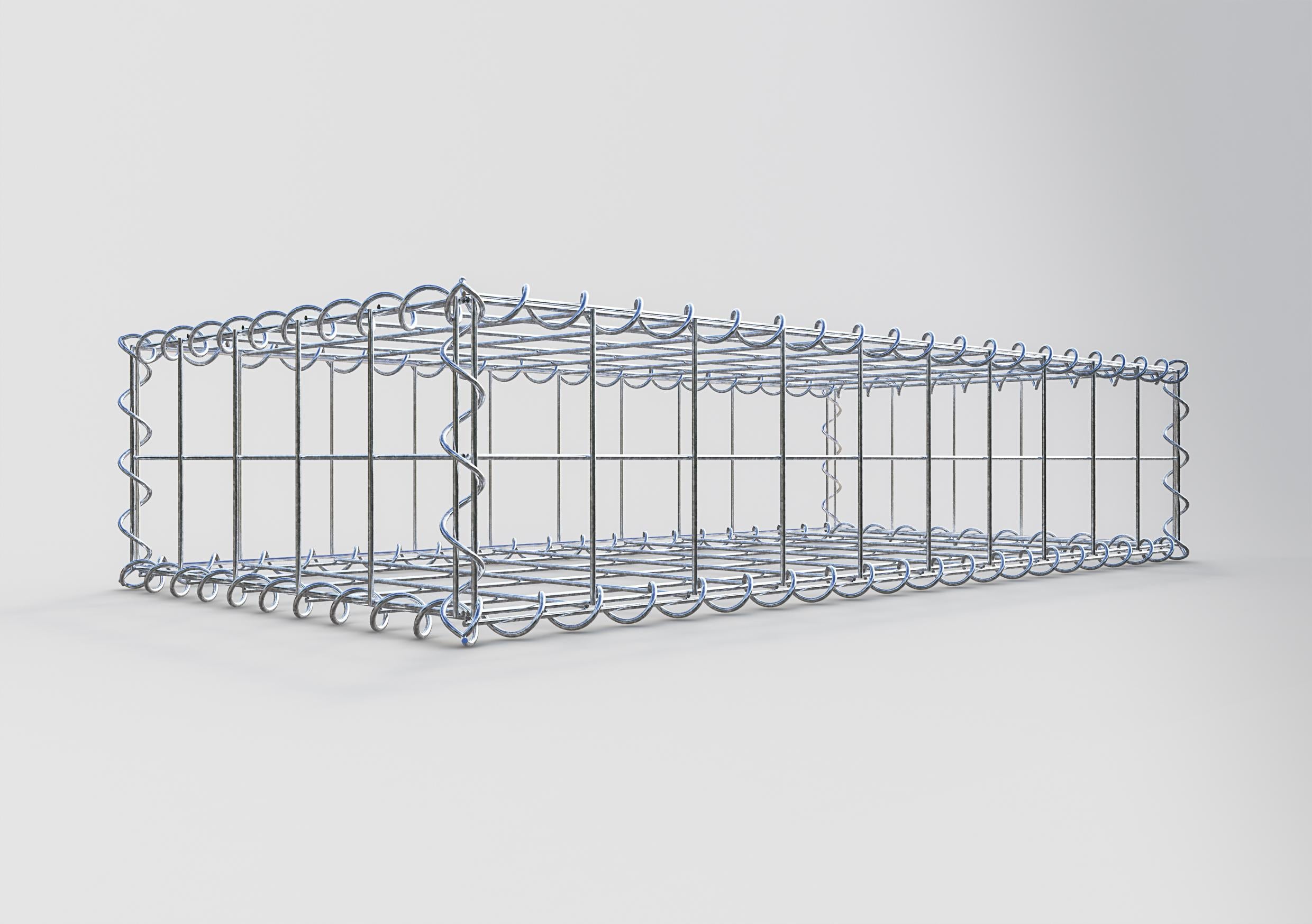 Gabião 100 cm x 20 cm x 50 cm (C x A x P), malhagem 10 cm x 10 cm, espiral